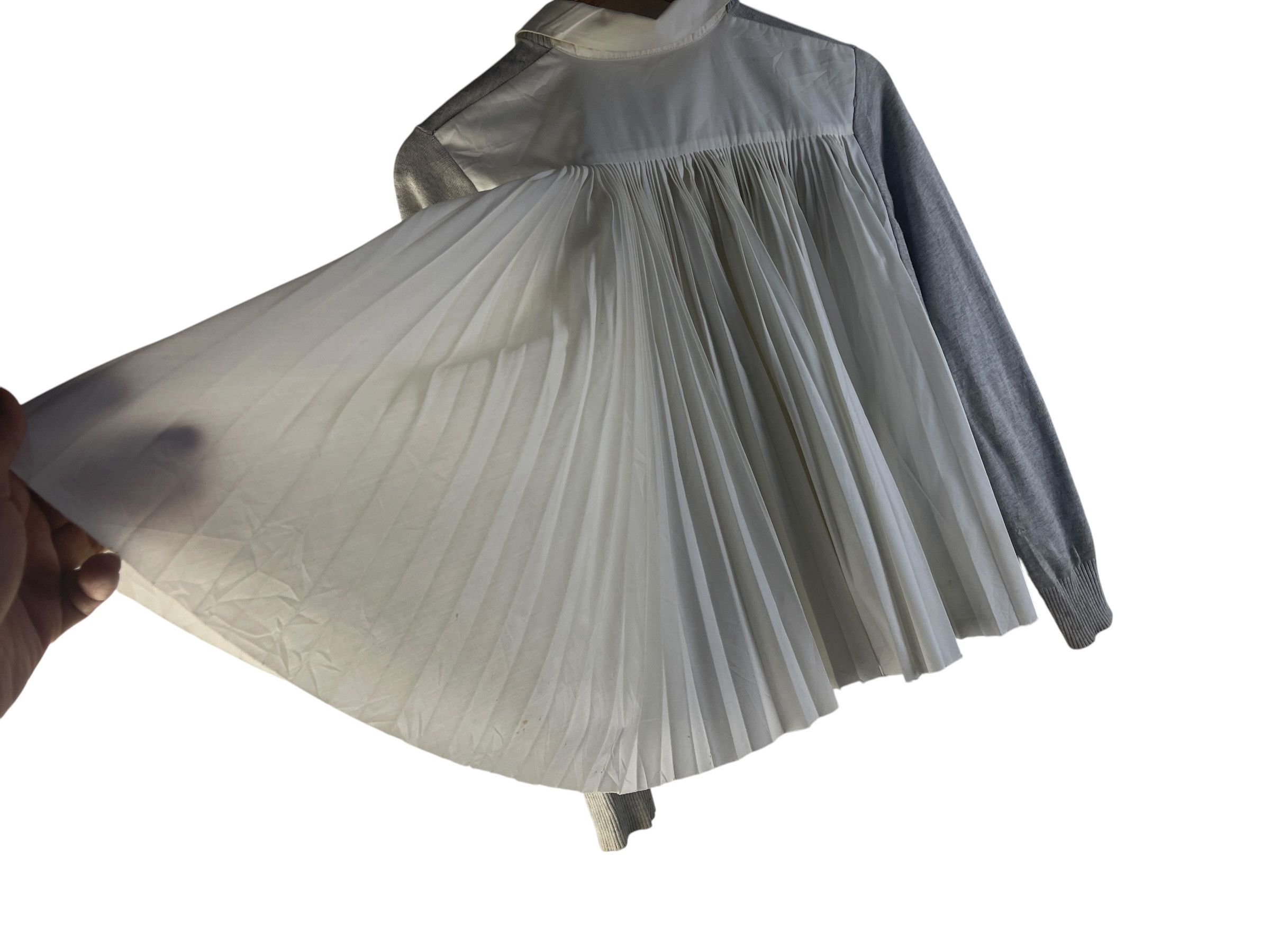 Sacai Sacai Pleated Back Cardigan Hybrid Knit Shirt Japan Designer Size US S / EU 44-46 / 1 - 17 Thumbnail