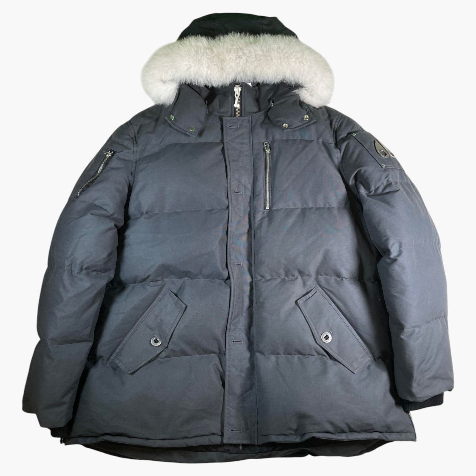 Moose Knuckles Moose Knuckles Fur 3Q Grey & White Jacket Size US XXL / EU 58 / 5 - 1 Thumbnail