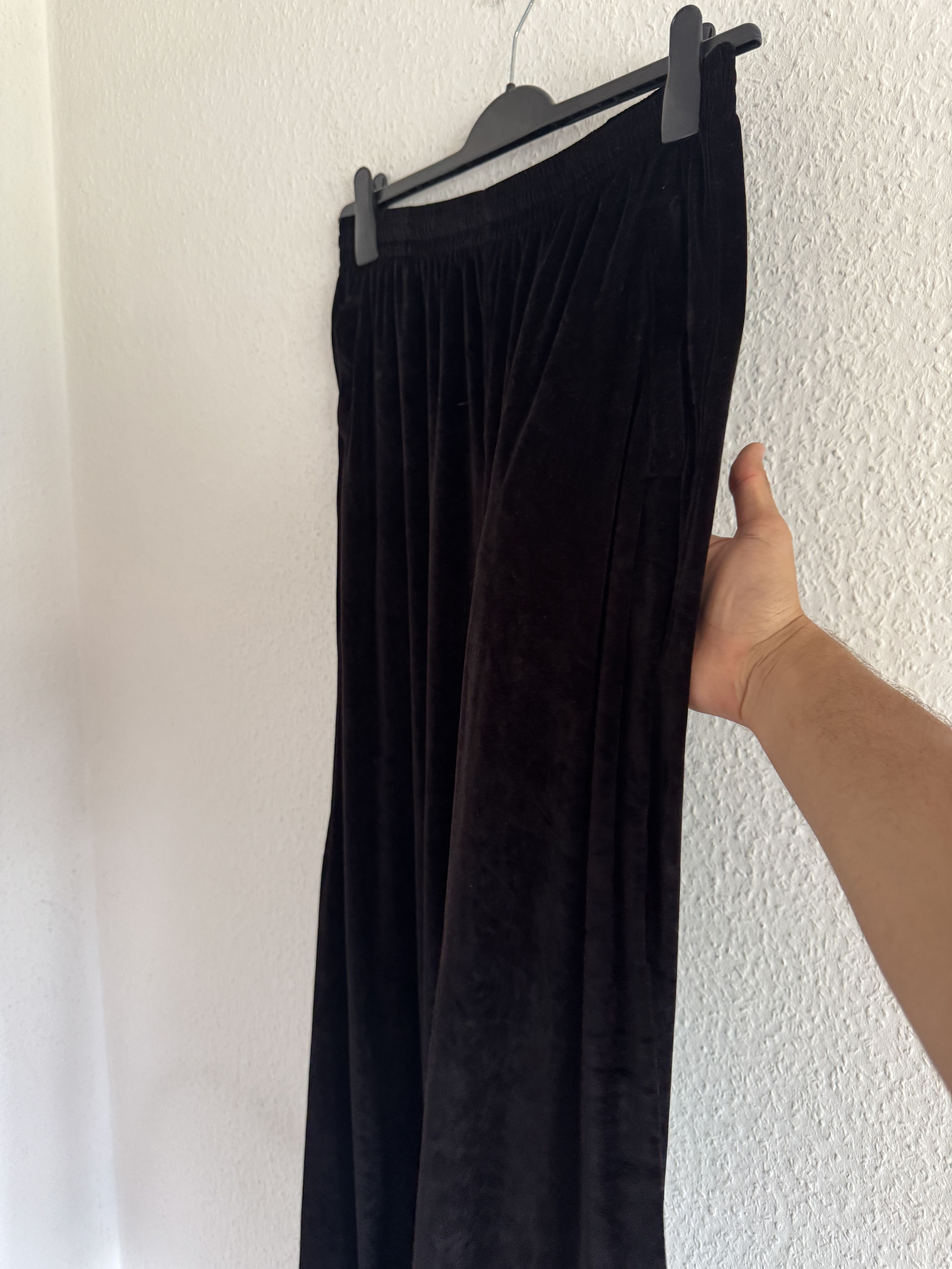 Balenciaga Velvet Wide-Leg Pants Black Size US 32 / EU 48 - 7 Thumbnail