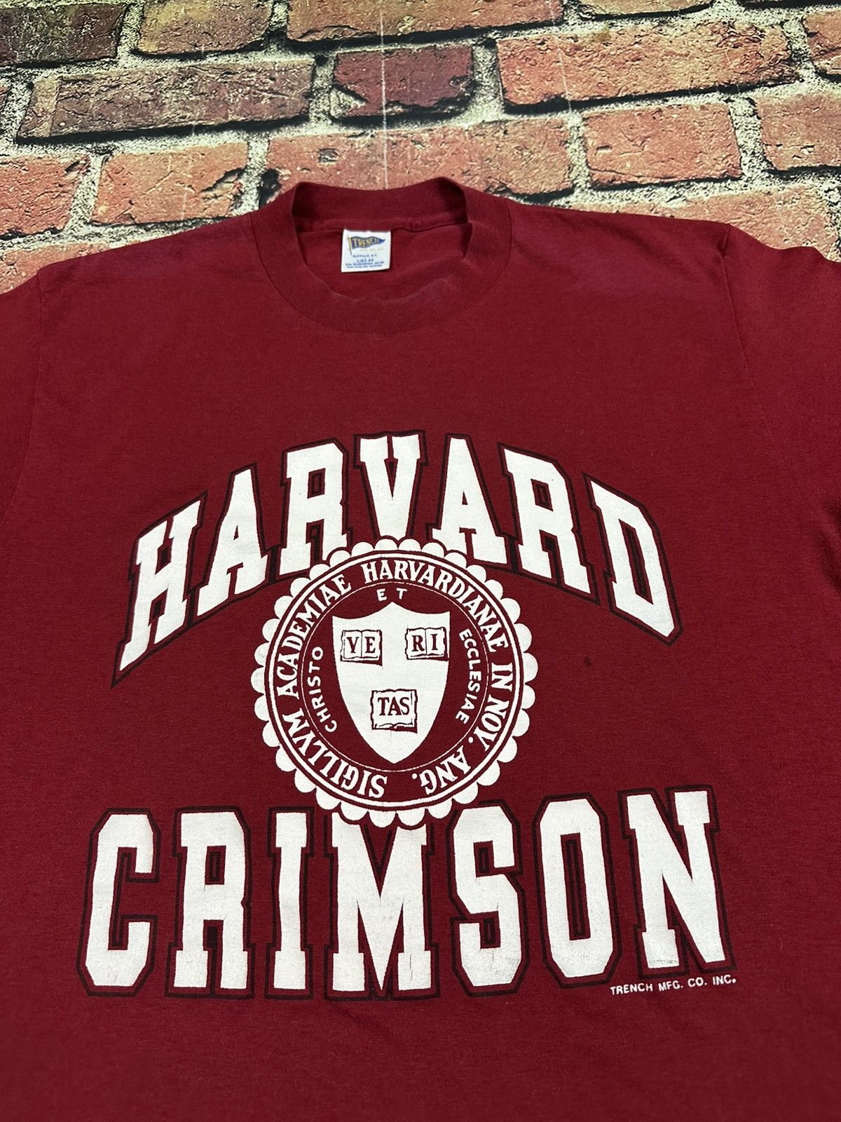 Trench USA Vintage Harvard University Crimson T Shirt Single Stitch USA Size US L / EU 52-54 / 3 - 3 Thumbnail