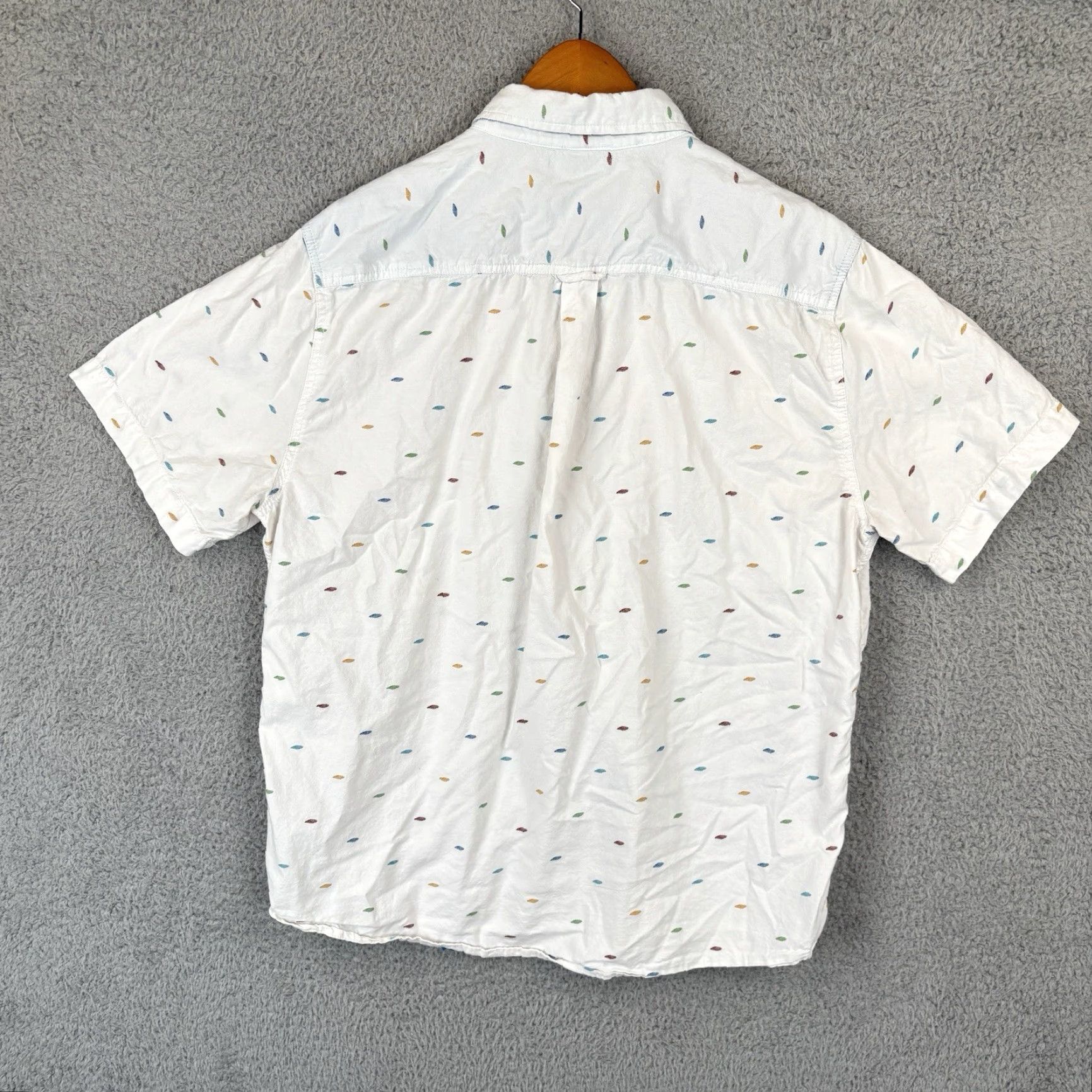 Carbon Carbon 2 Cobalt Shirt Mens Large White Geometric Button Up Short Sleeve Size US L / EU 52-54 / 3 - 4 Thumbnail