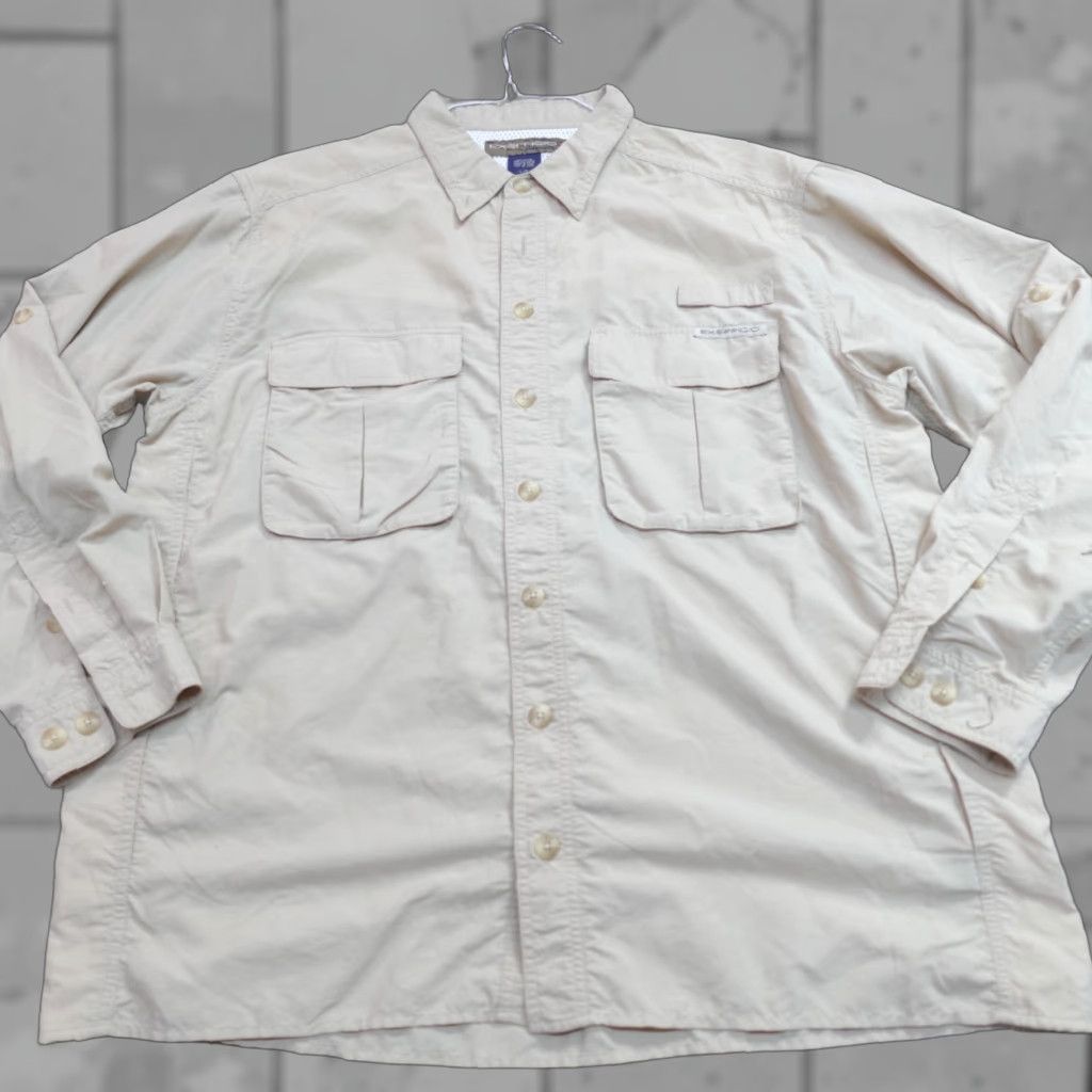 ExOfficio ExOfficio Shirt L Beige Solid Nylon Polyester Fishing Hiking Long Sleeve Button-Up Size US L / EU 52-54 / 3 - 1 Thumbnail