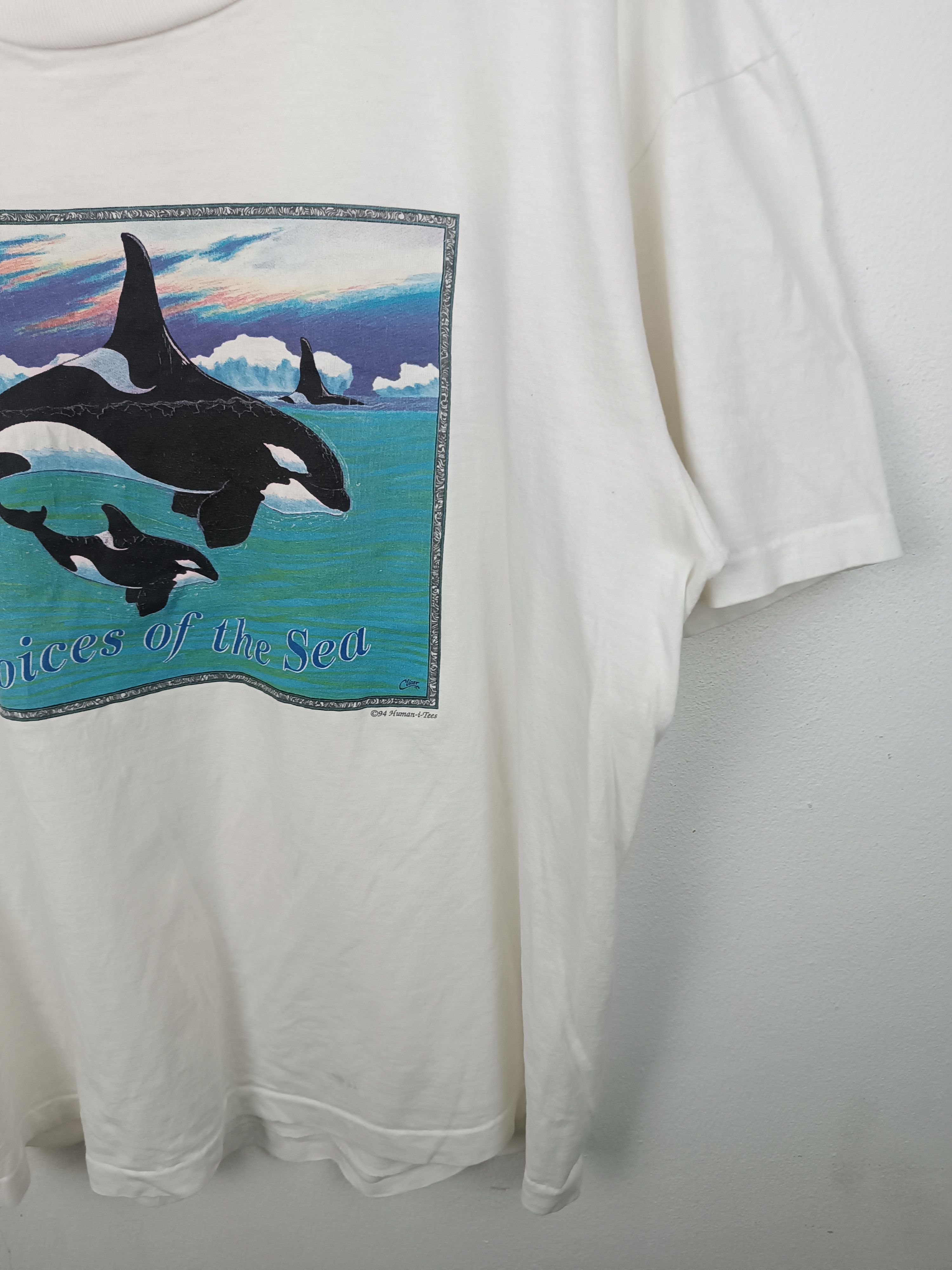 Vintage VINTAGE '94 VOICES OF THE SEA ORCA TEE FREE WILLY WHALE FISH Size US XL / EU 56 / 4 - 9 Thumbnail