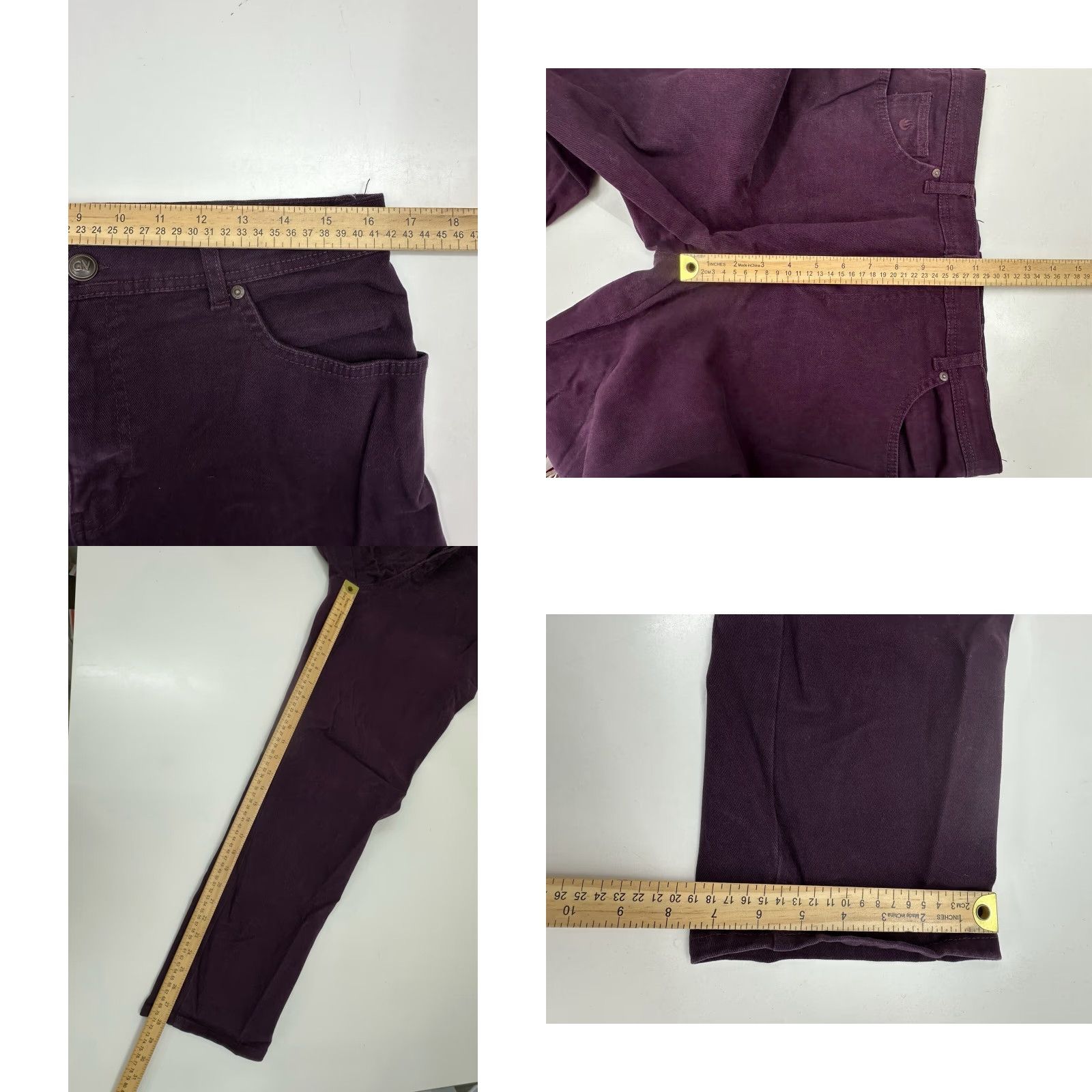 Gloria Vanderbilt Gloria Vanderbilt Jeans Size 14 Short Purple Denim Womens Straight 5-Pocket Stretch Regular Color Purple Fabric Denim Size 36" / US 14 / IT 50 - 8 Thumbnail