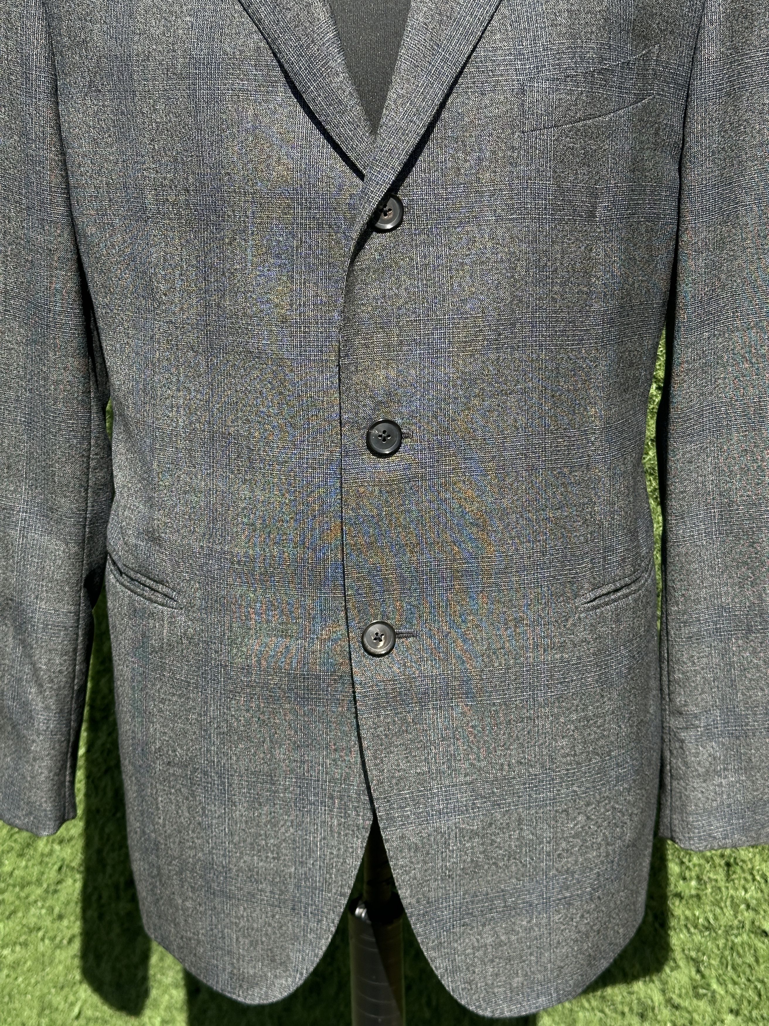 Caruso Caruso 54R 44L Gray Check Blazer Sport Coat Italy 3 Button Size 54R - 6 Thumbnail