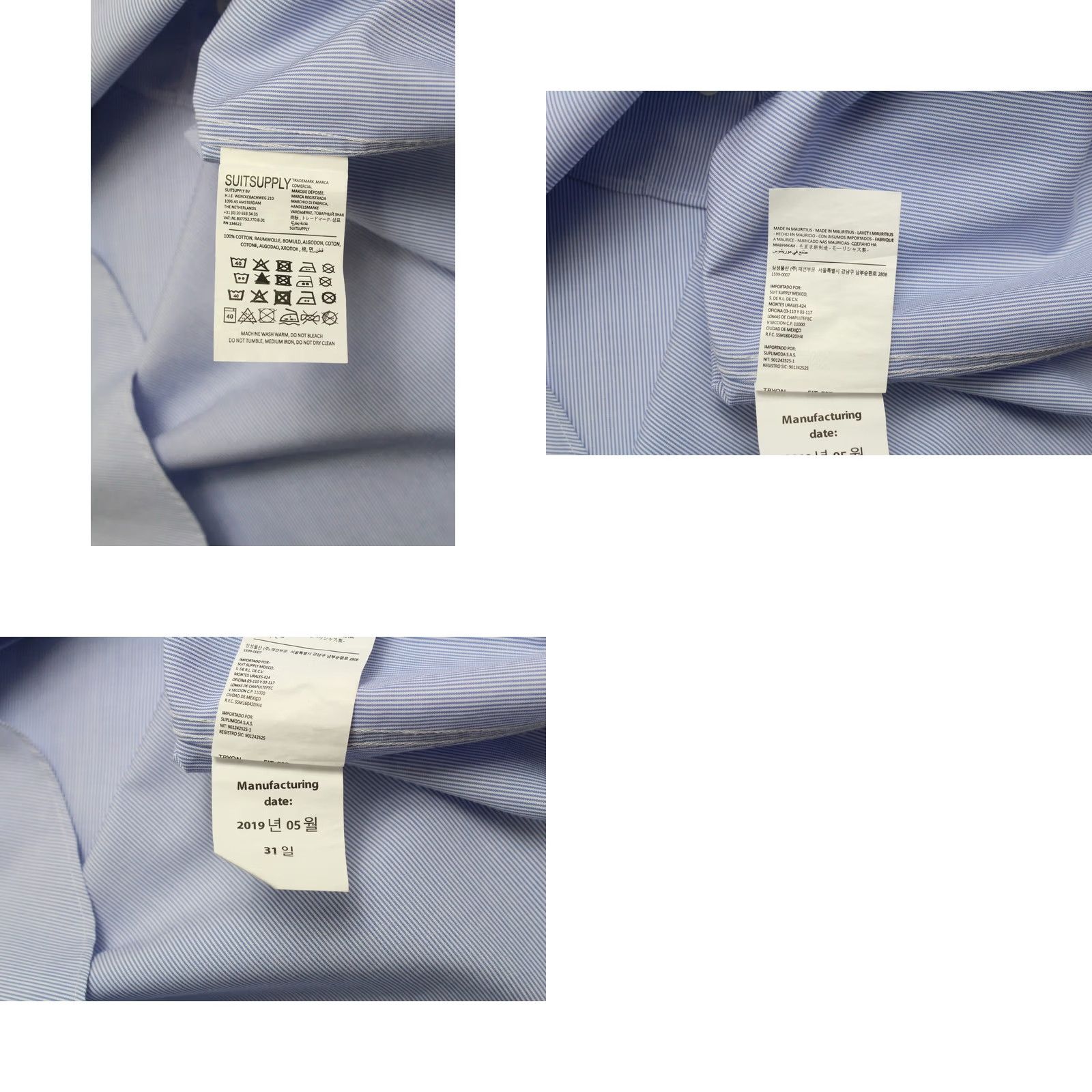 Suitsupply Suitsupply Dress Shirt Men Pinstripe Button-Up Extra Slim Fit 39 / 15 1/2 Blue Slim Formal Shirt Size 40R - 8 Thumbnail