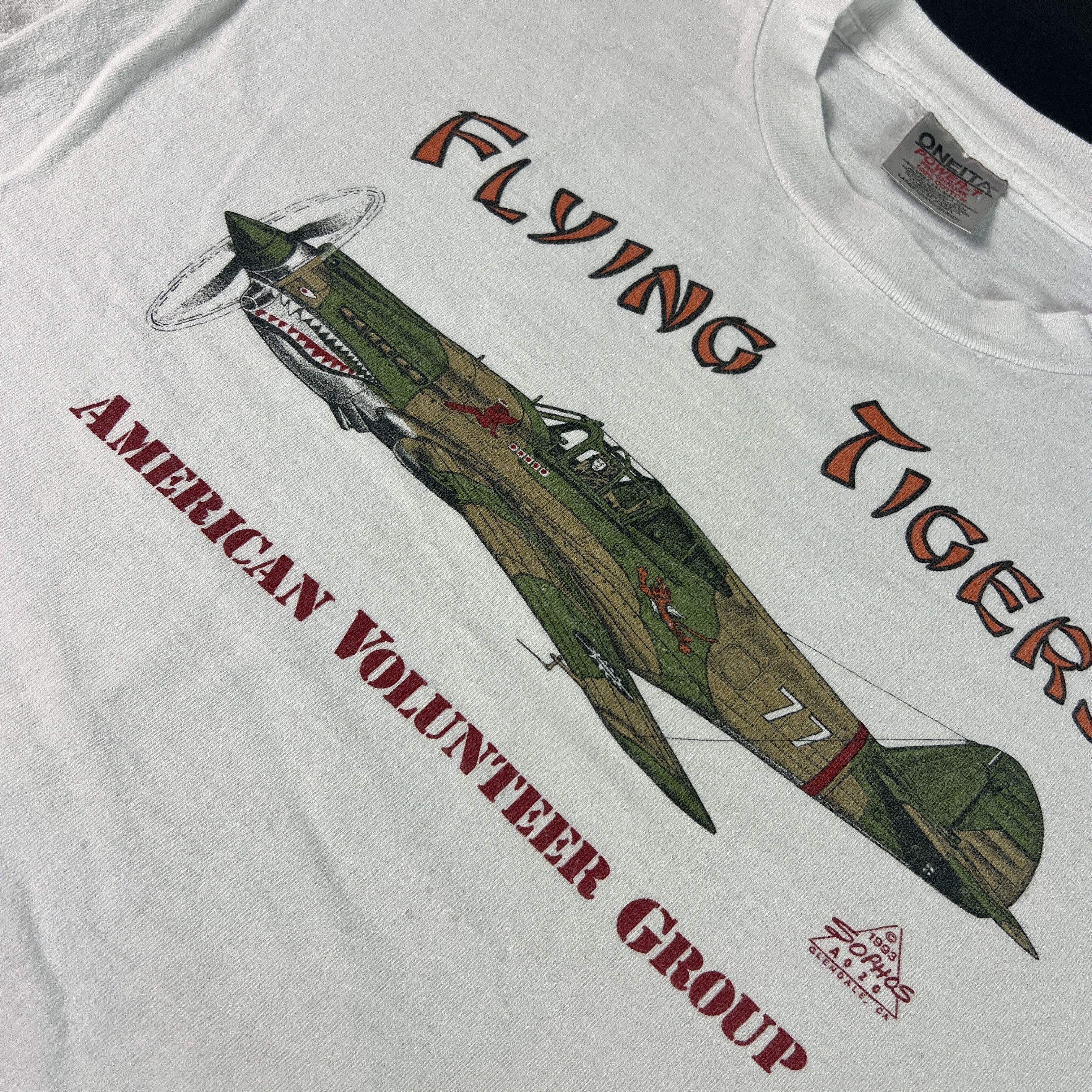 Other VTG 90s Flying Tiger Shirt White Dingy Fighter Plane Tee Size US M / EU 48-50 / 2 - 6 Thumbnail