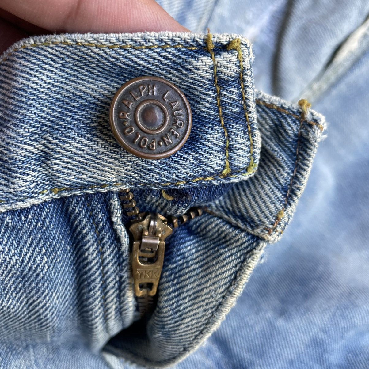 Polo Ralph Lauren 🔥Vintage Polo Ralph Lauren Stoned Washed Distress Denim Size US 33 - 15 Thumbnail