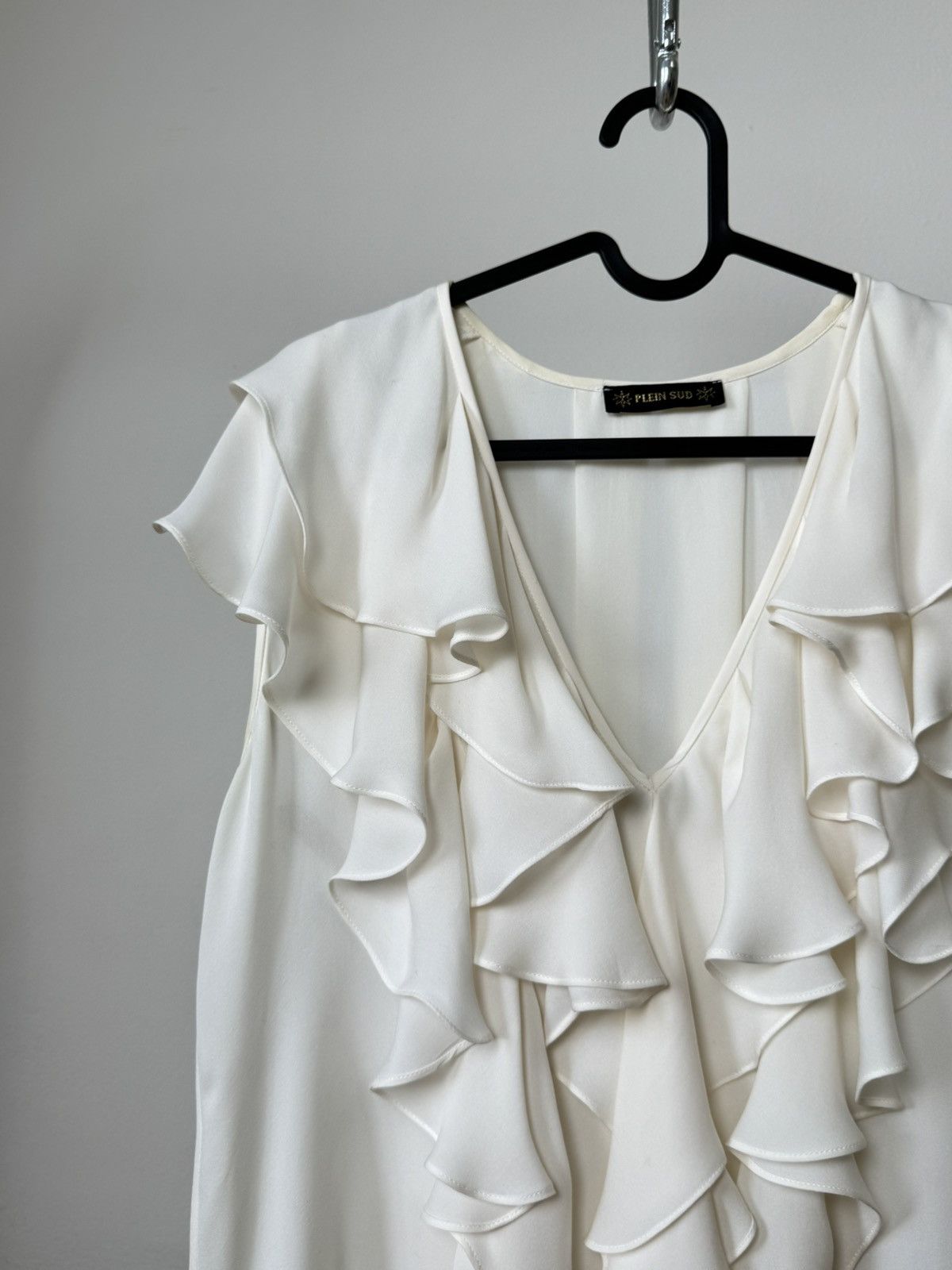 plein sud Plein Sud 2007s Archive Y2K Silk Ruffle Top Blouse Size M / US 6-8 / IT 42-44 - 4 Thumbnail