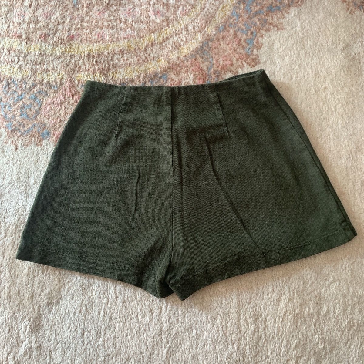 Zara NEW Zara Dark Green Denim Mini ‘Skort’ Y2K Style Size 27" / US 4 / IT 40 - 10 Thumbnail