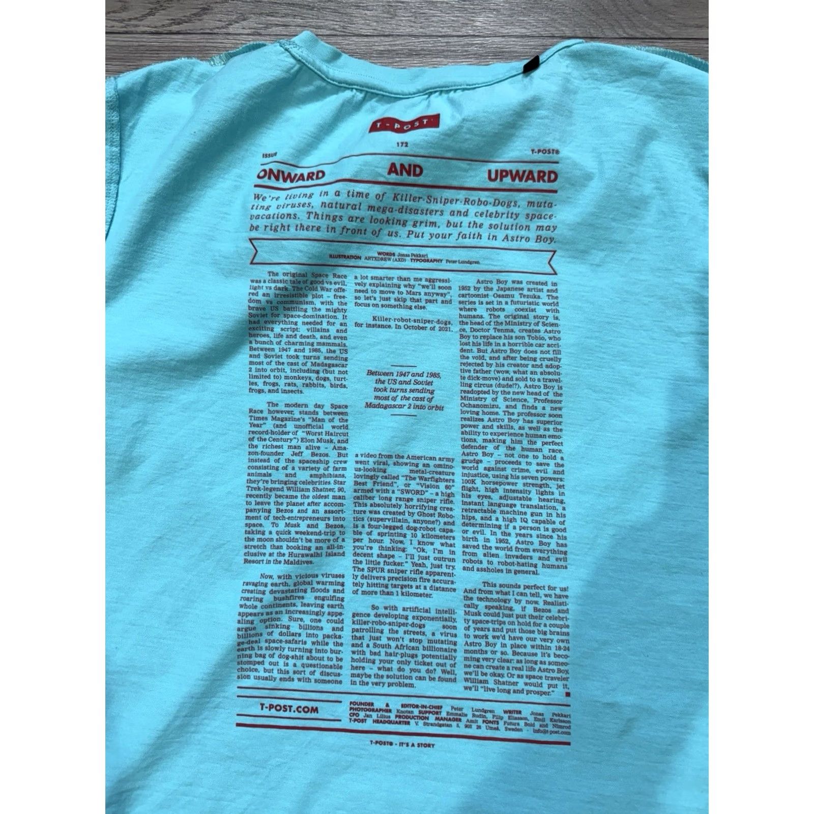 Vintage VINTAGE? Astro Boy Onward And Upward Blue T-shirt Men’s 2XL Limited Edition Shirt Mens XXL Blue Astro Boy T-Post #172 Size US XXL / EU 58 / 5 - 3 Thumbnail