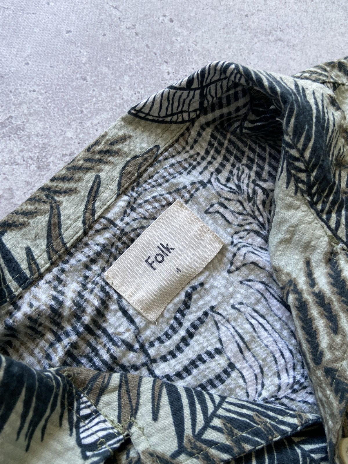 Folk Folk Camp Collar Shirt - Leaf Print Size US M / EU 48-50 / 2 - 2 Thumbnail