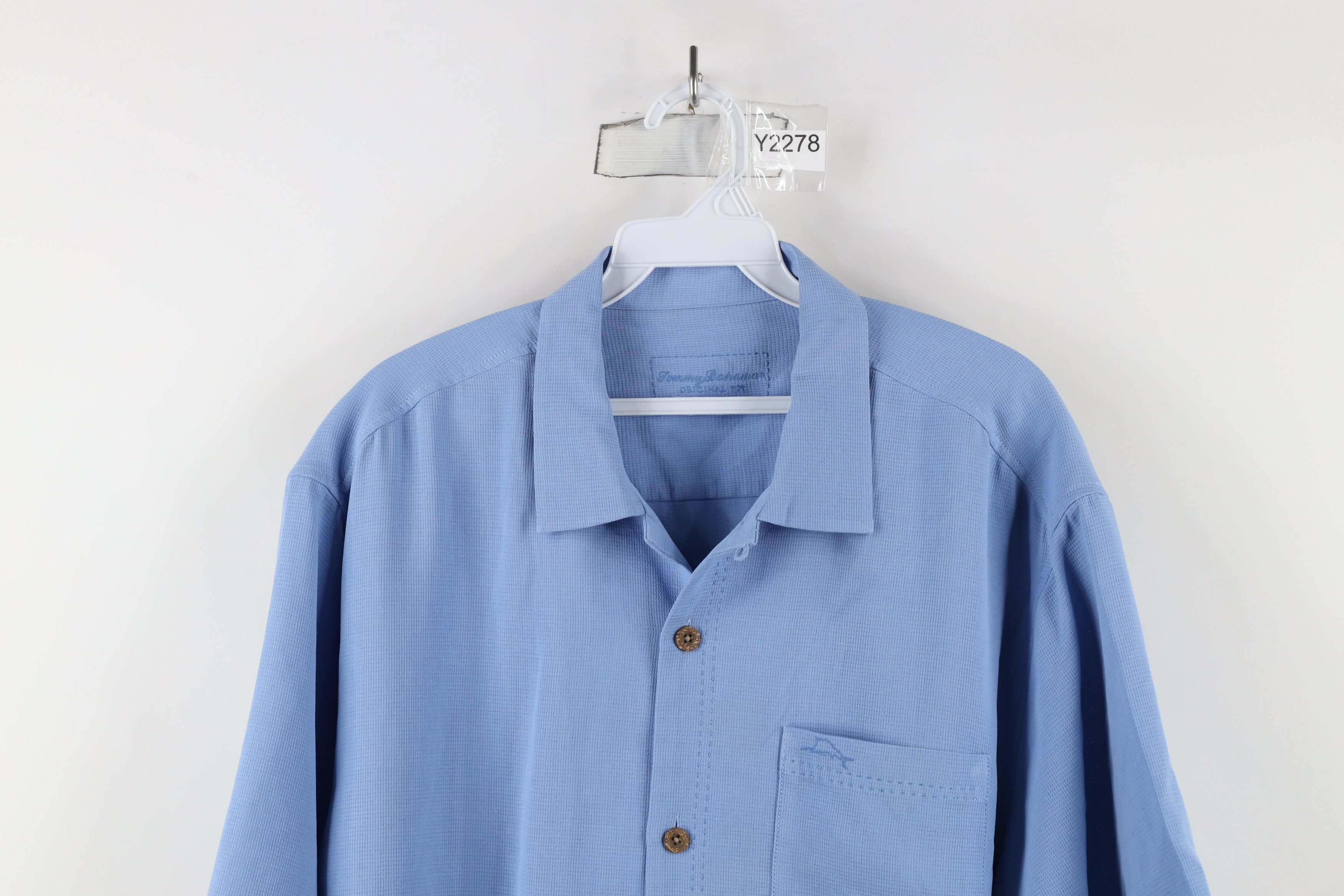 Tommy Bahama × Vintage Vintage Tommy Bahama Silk Blend Looped Collar Button Shirt Size US M / EU 48-50 / 2 - 2 Thumbnail