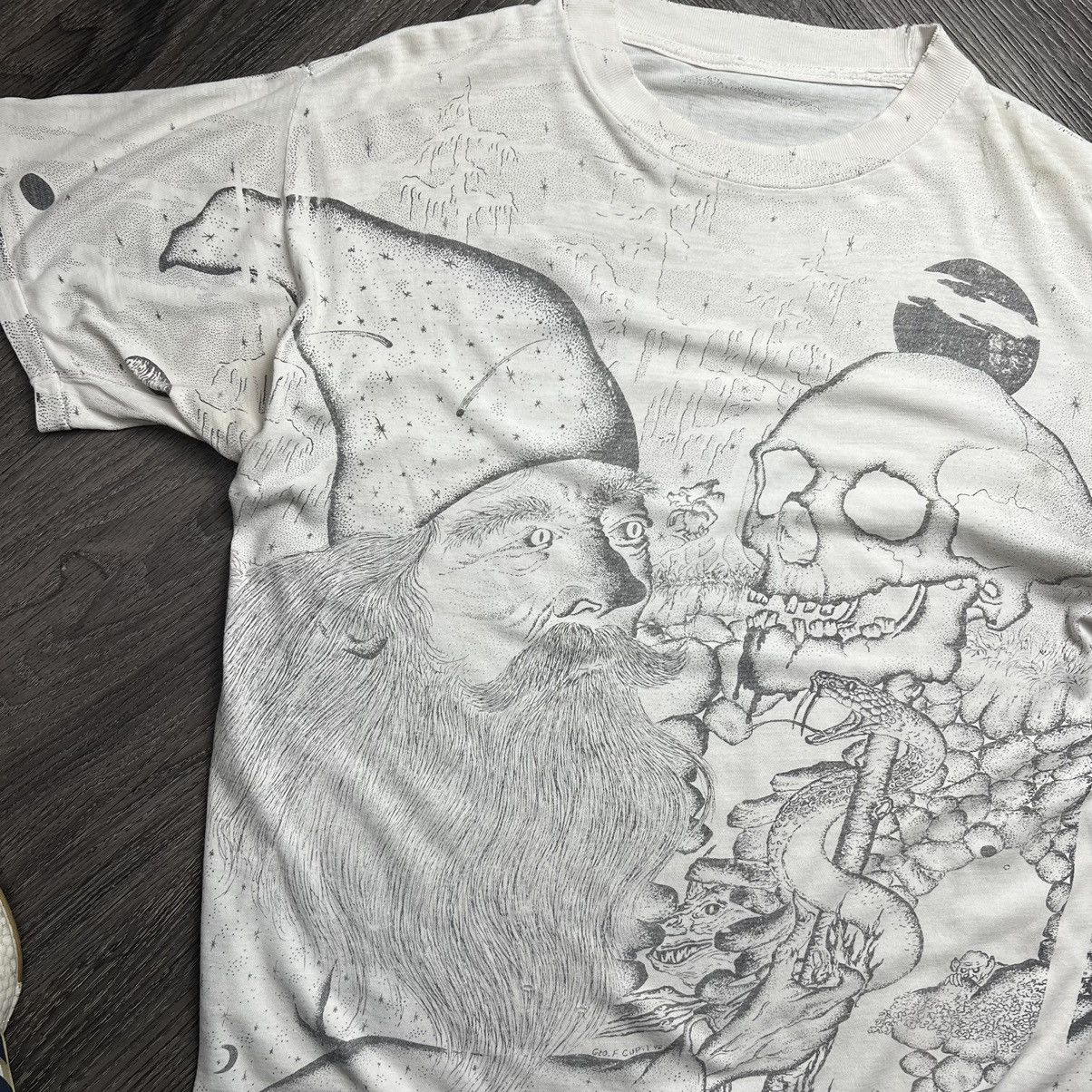 Other × Vintage Vintage 90s Wizard T-Shirt Size US XL / EU 56 / 4 - 3 Thumbnail
