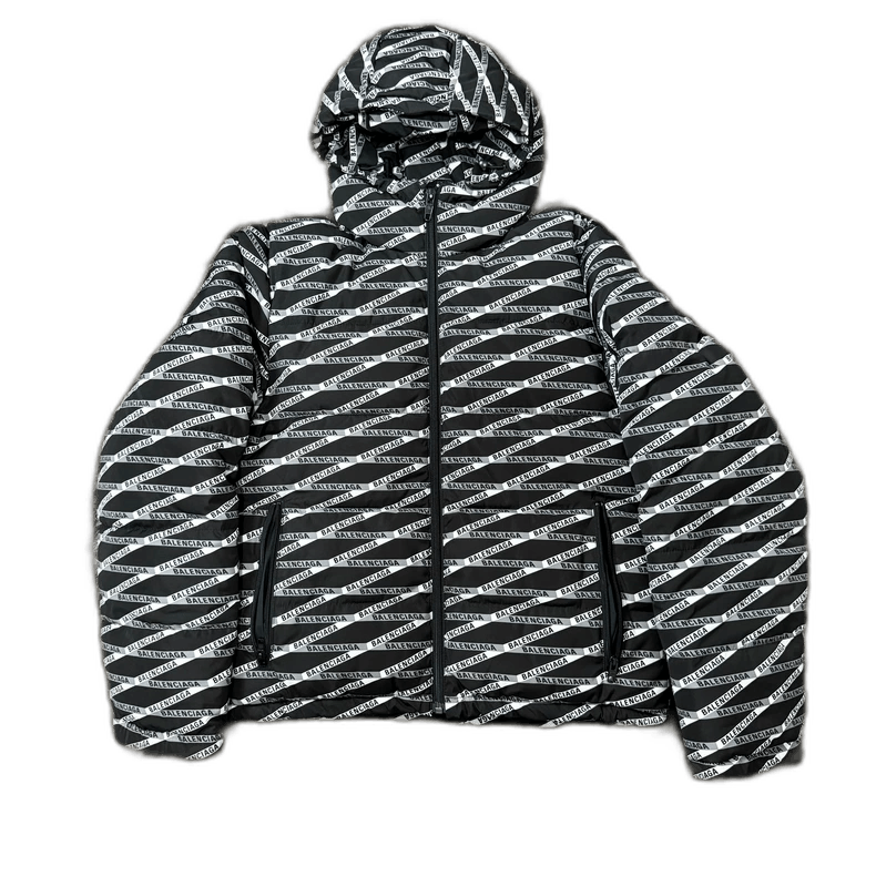 Balenciaga Balenciaga all-over logo hooded down jacket Size US L / EU 52-54 / 3 - 1 Thumbnail