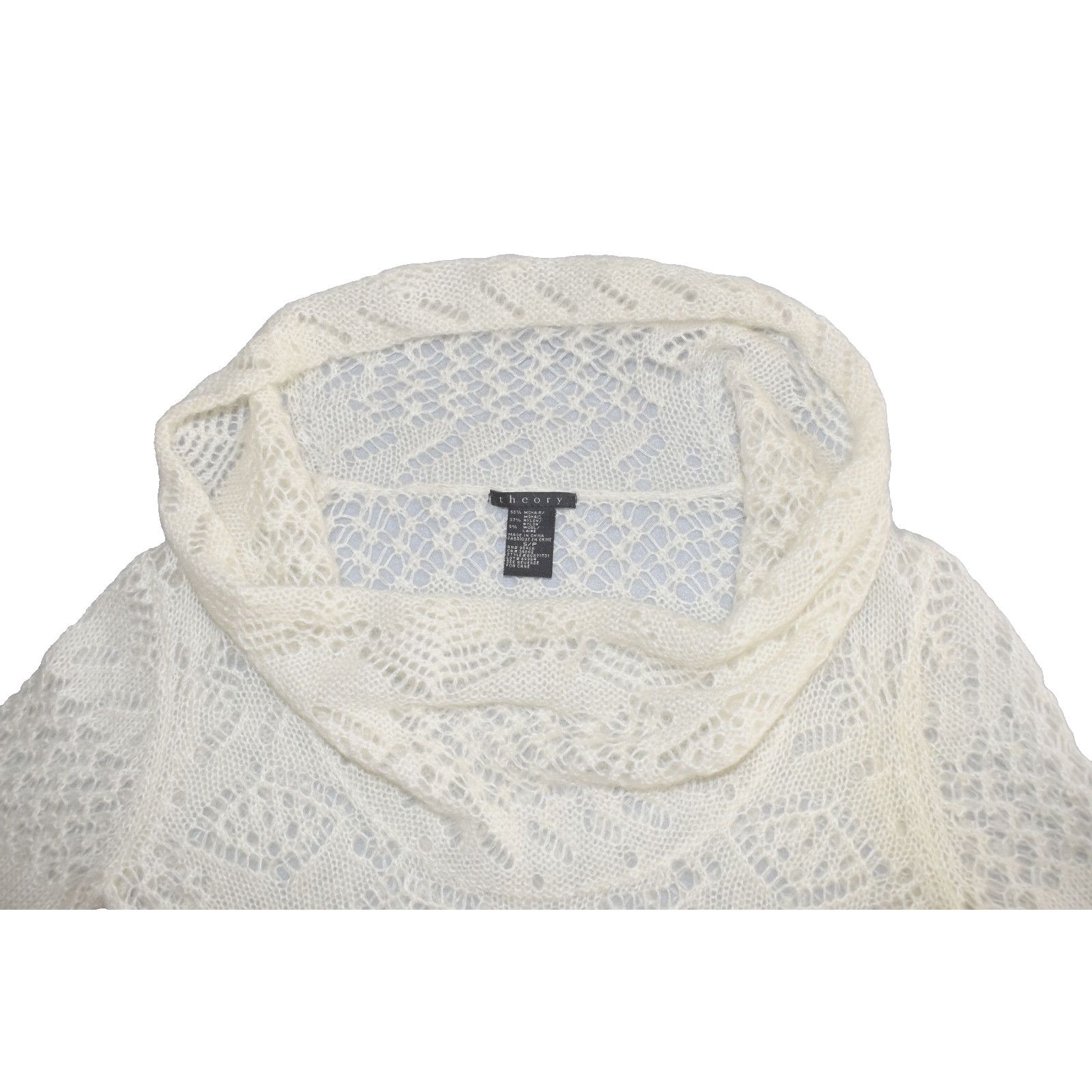 Theory THEORY Cream Mohair Blend Cowl Neck Knit Sweater Sz S Size S / US 4 / IT 40 - 4 Thumbnail