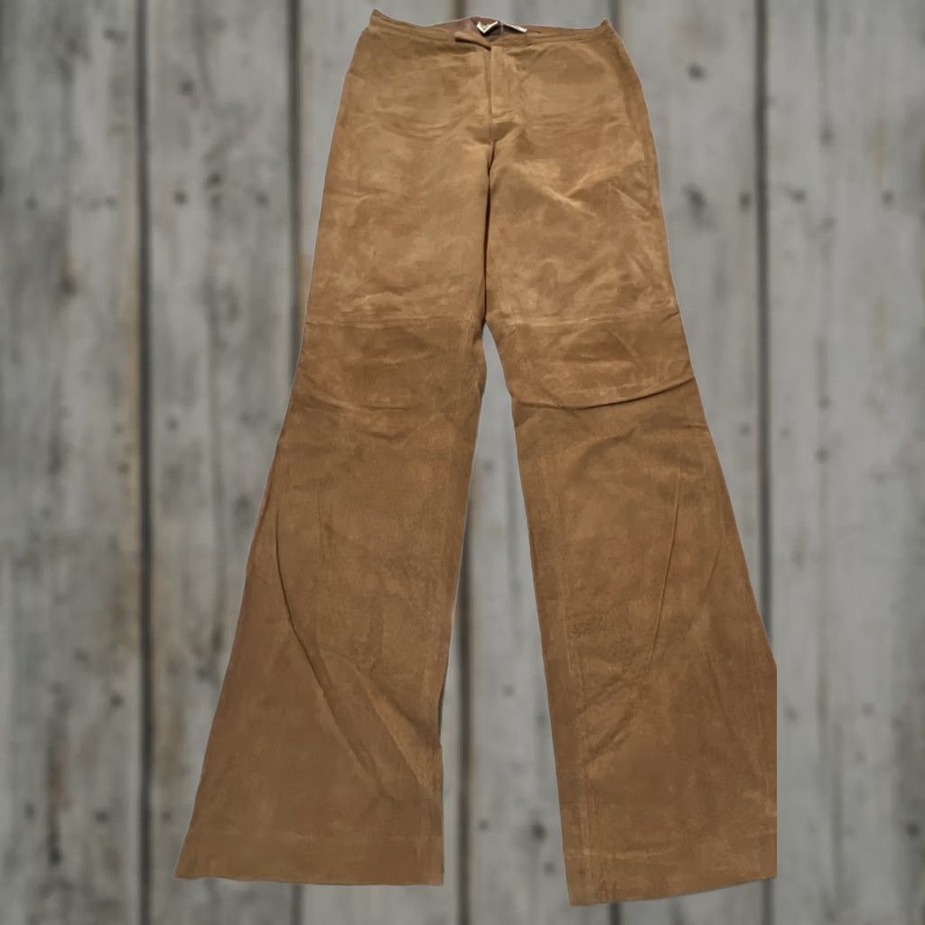 Vintage VINTAGE Newport News Leather Pants Women’s Size 8 Brown Lined Dress Pants Straight 30 In Inseam Mens? Size 30" / US 8 / IT 44 - 1 Thumbnail