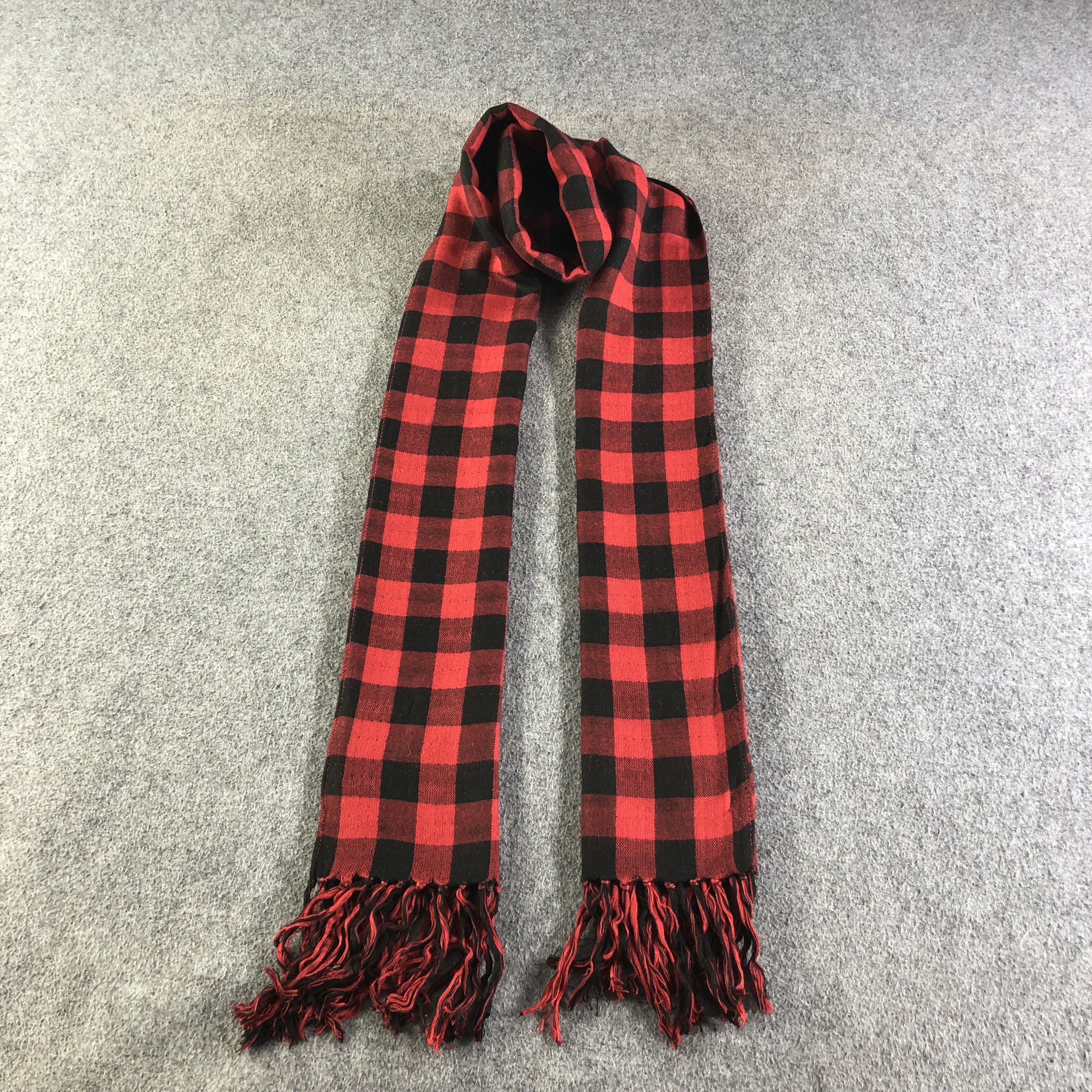 PPFM PPFM Gingham Houndstooth Wool Scarf Muffler V1849 Size ONE SIZE - 1 Thumbnail