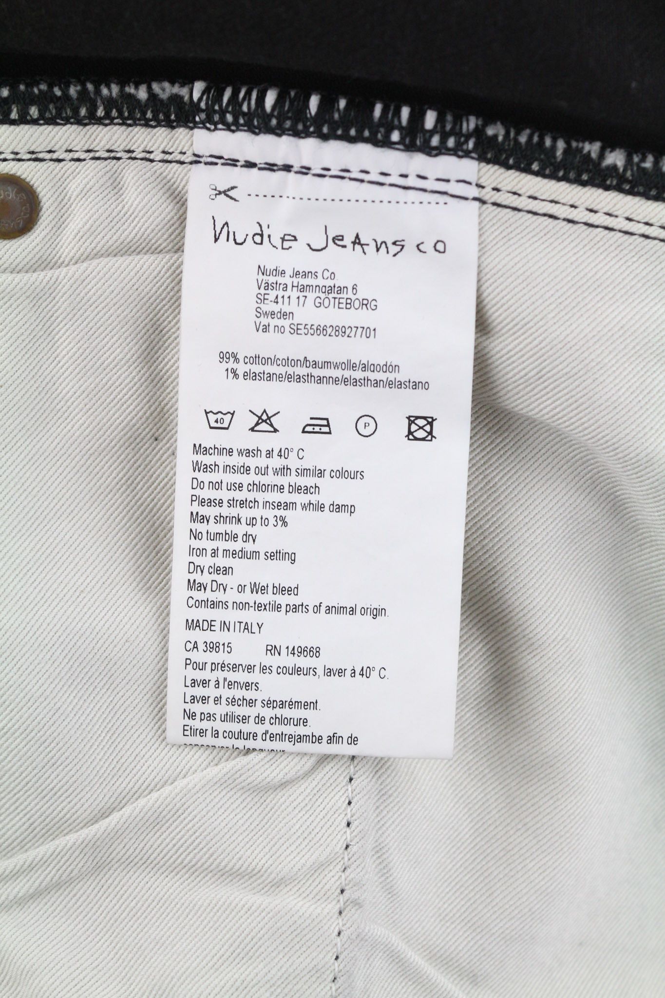 Nudie Jeans PIPE LED W30/L32 Grey Marble Organic Jeans 81908 Size US 30 / EU 46 - 6 Thumbnail