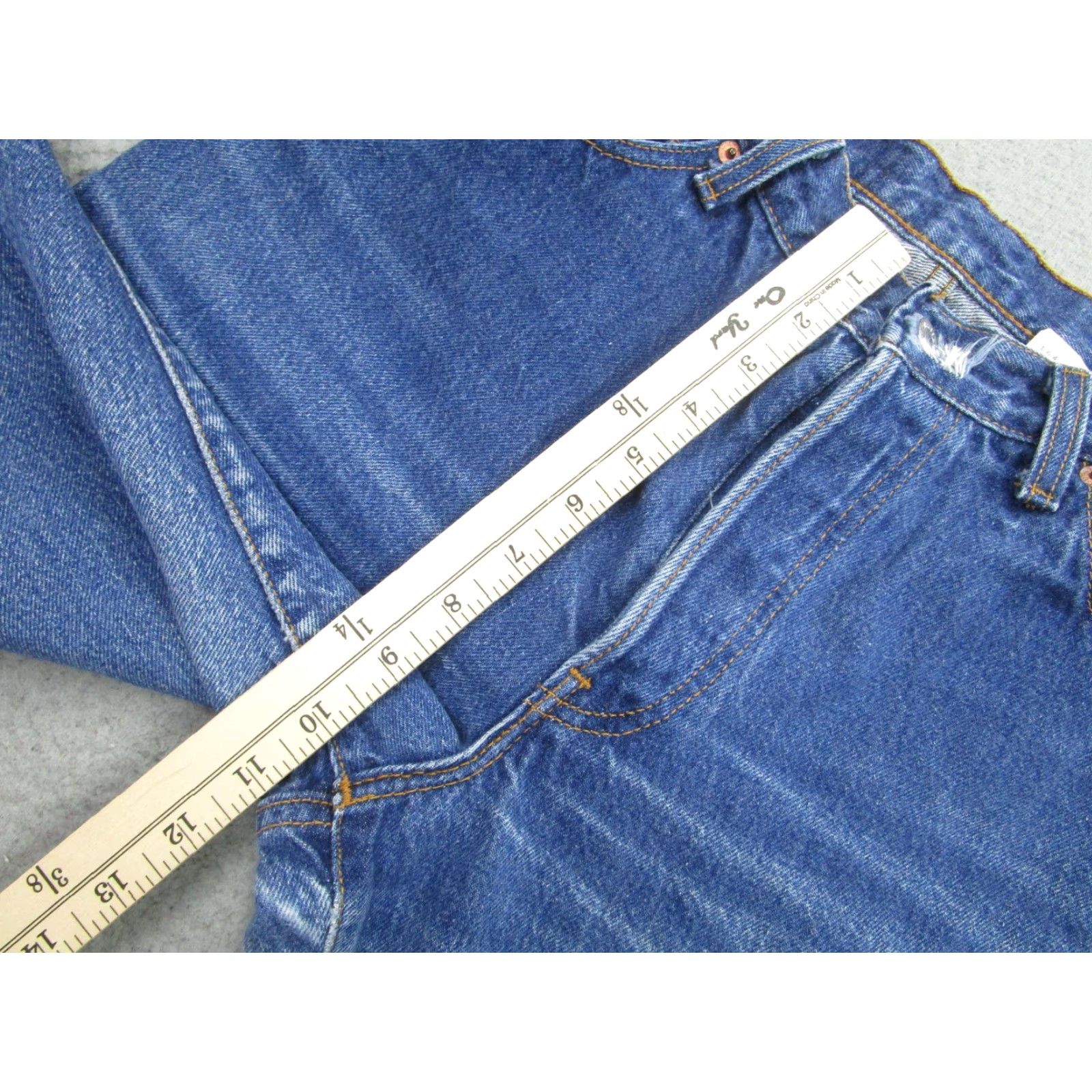 Levi's Vintage Levis 544 Jeans Womens 11 Blue High Rise Tapered Button Fly Made USA 90s Size 32" / US 10 / IT 46 - 7 Thumbnail
