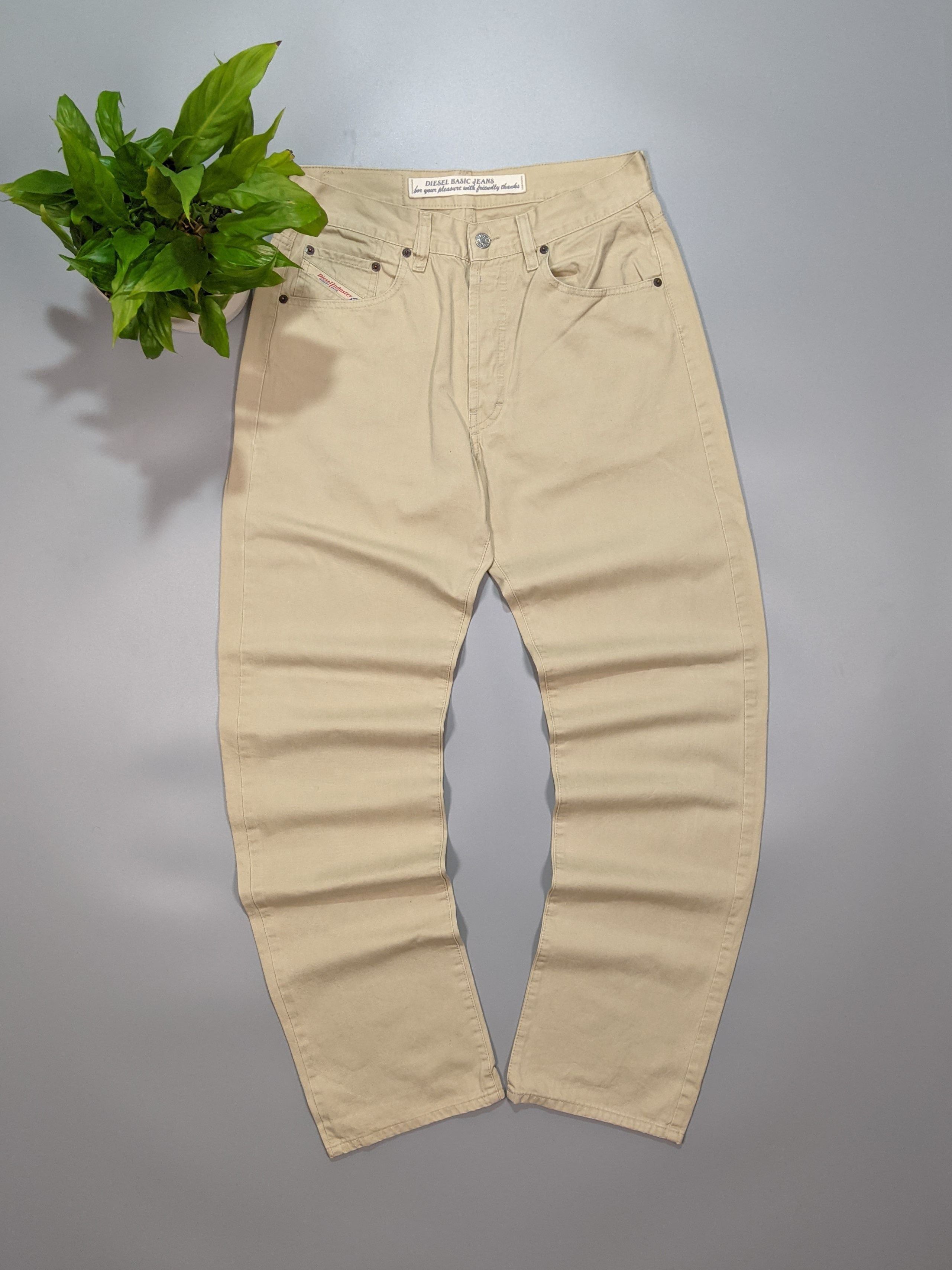 Diesel × Vintage DIESEL Vintage Beige Men's Loose Straight Pants Jeans Size US 31 - 1 Thumbnail