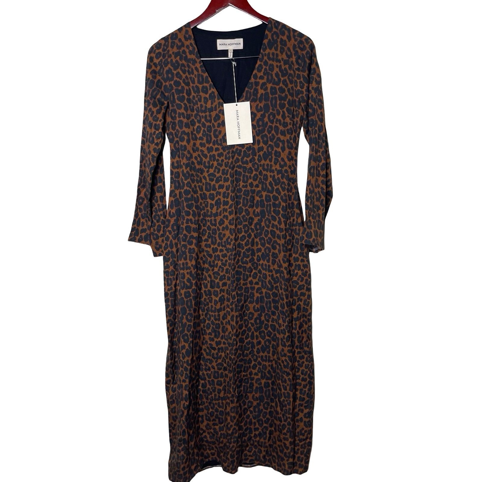 Mara Hoffman NWT Mara Hoffman Naliyah Maxi Brown Leopard Dress sz 2 Size XS / US 0-2 / IT 36-38 - 3 Thumbnail