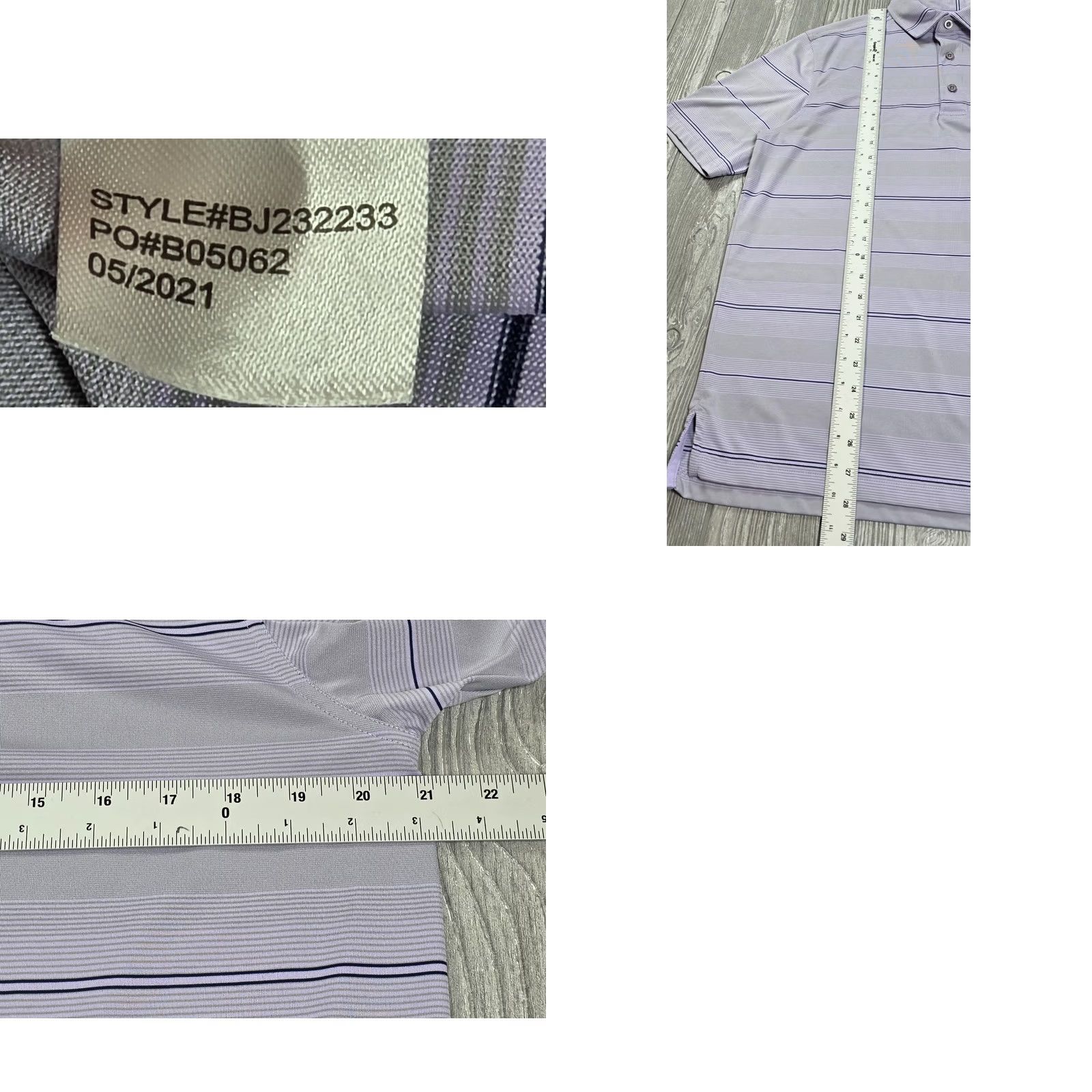 Vintage Bobby Jones Performance Polo Mens M Purple Stripe Pinehurst Golf Embroidered Shirt Size US M / EU 48-50 / 2 - 8 Thumbnail