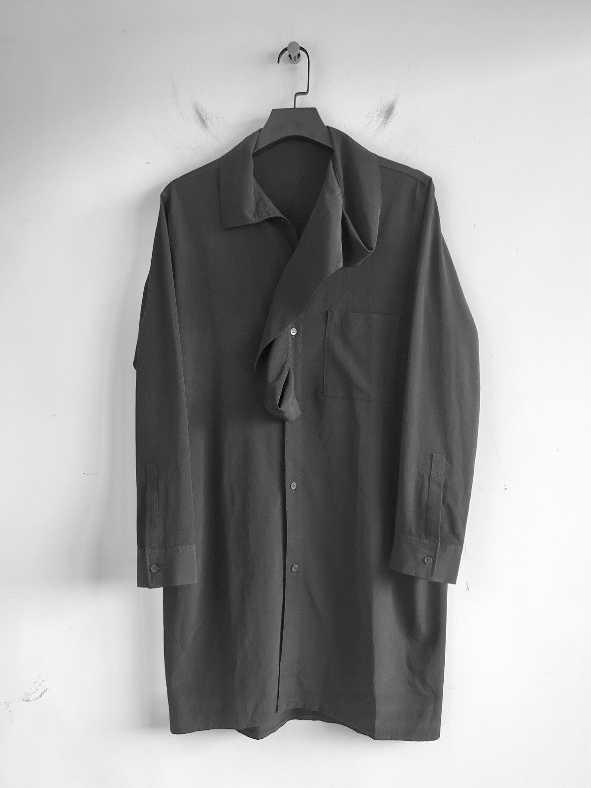 Yohji Yamamoto Y's Yohji Yamamoto - De Chine COLLAR DRAPE BLOUSE SHIRT Size XS / US 0-2 / IT 36-38 - 2 Thumbnail