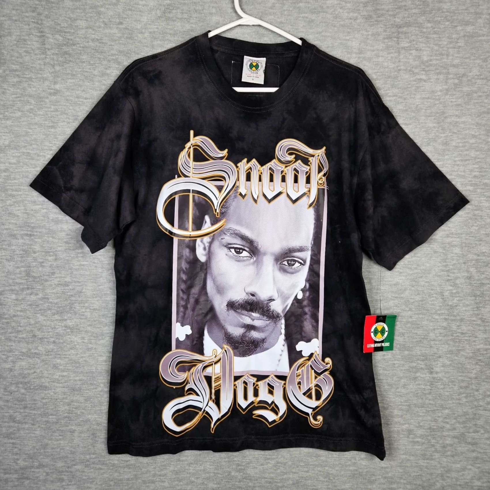 Vintage Cross Colours Men's Snoop Dogg Portrait Graphic Tie-dye Tee S Small Black Logo All Seasons Crew Neck Short Sleeve Jersey Cotton Regular Vintage: No Size US S / EU 44-46 / 1 - 2 Thumbnail
