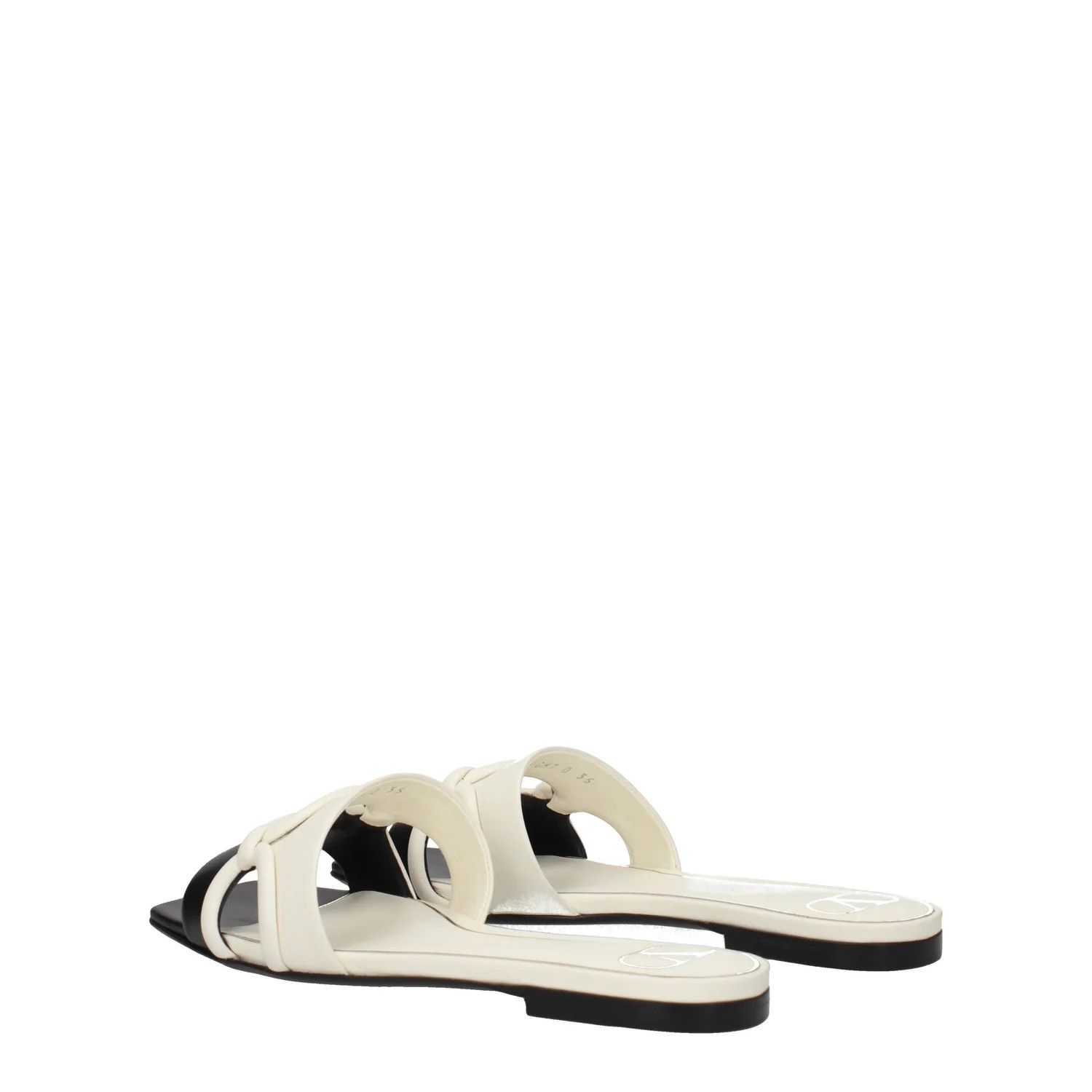Valentino ob1o1e1224 Leather Slippers in Ivory Black Size US 8 / IT 38 - 4 Thumbnail