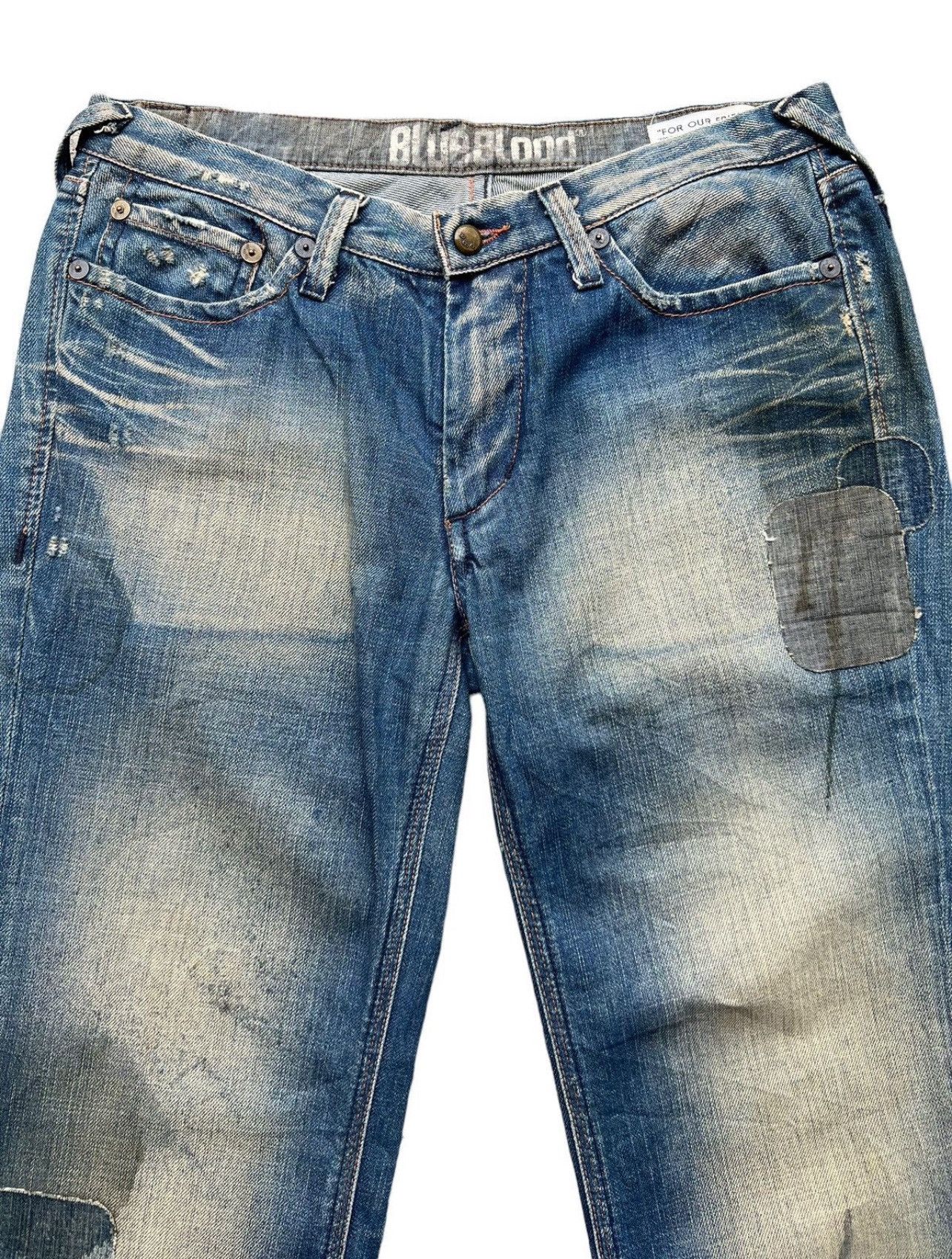 Japanese Brand Blue Blood Japan Denim Jeans Patch Work Rusty Jeans 29x32 Size 29" - 5 Thumbnail