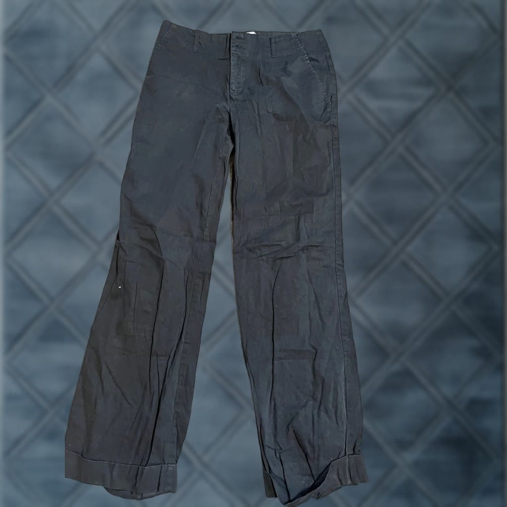 Old Navy OLD NAVY CHINO PANTS Womens 8 Black Stretch Cotton Straight Waist Essential Baggy? (keep to core) Size 30" / US 8 / IT 44 - 1 Thumbnail