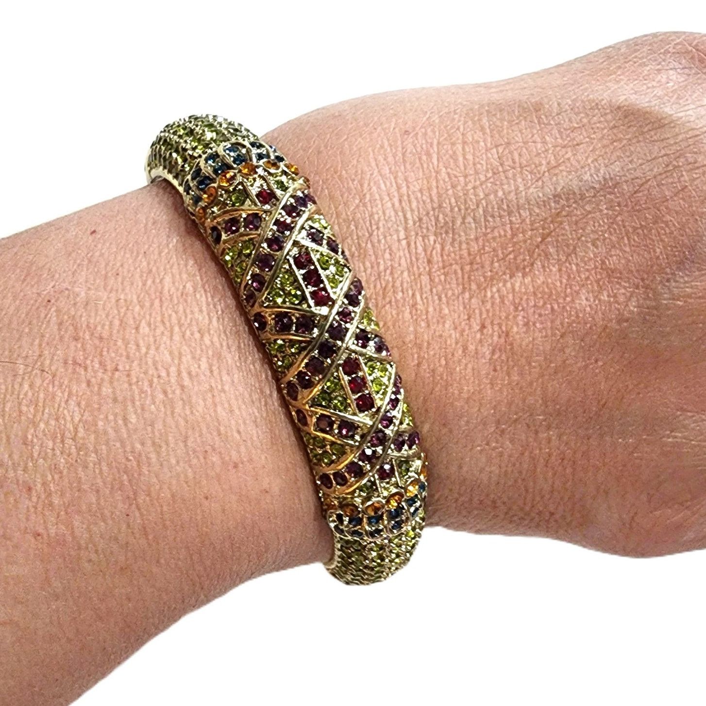 Designer Heidi Daus Triple Play X-Ceptional Crystal Bangle Bracelet Size ONE SIZE - 1 Thumbnail