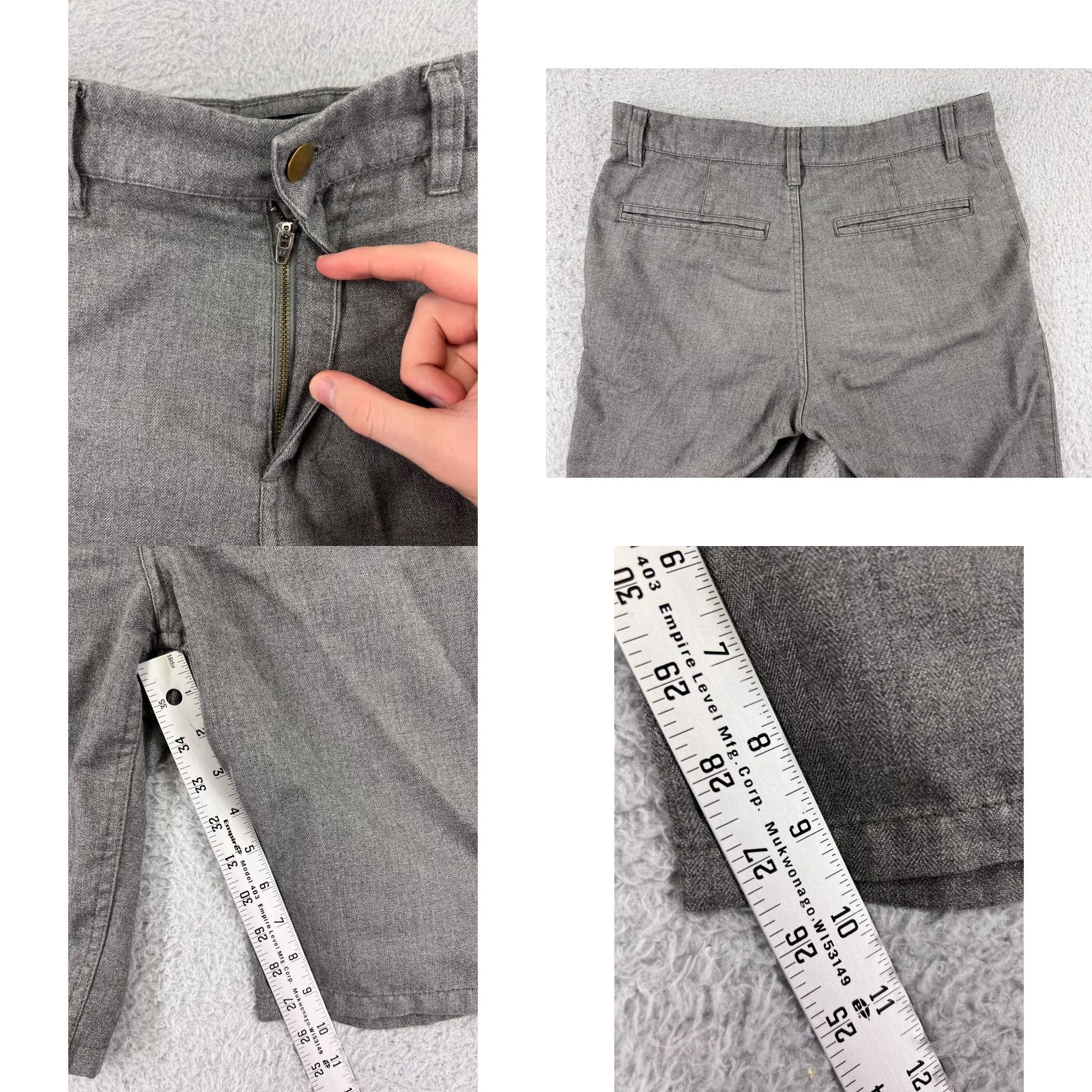 Vintage DC Shoes Shorts Mens 30 Gray Herringbone Twill Polyester Blend Skate Skateboard Size US 30 / EU 46 - 8 Thumbnail