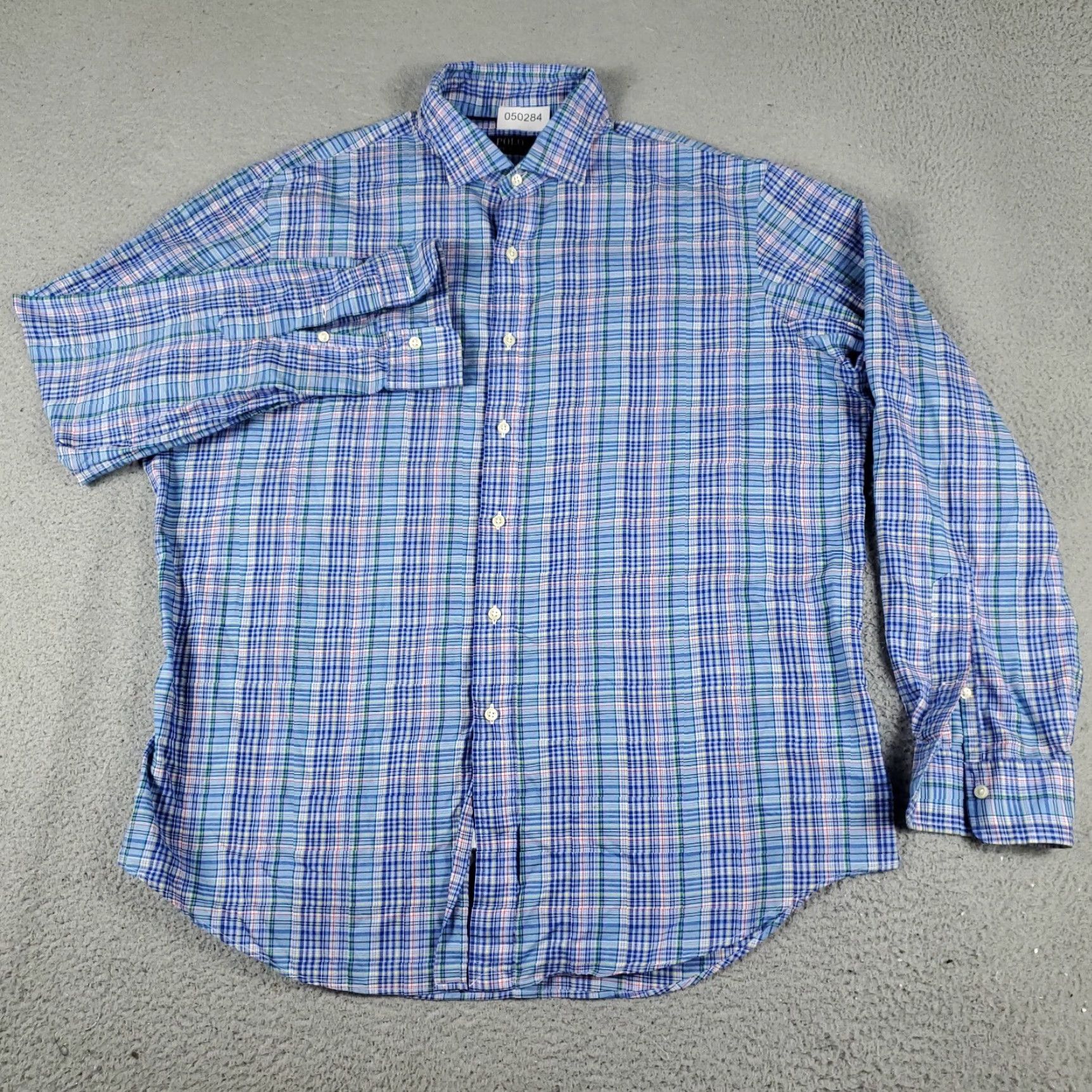 Ralph Lauren Ralph Lauren Shirt Mens XL Blue Plaid Pony Button-Up Long Sleeve Size US XL / EU 56 / 4 - 2 Thumbnail