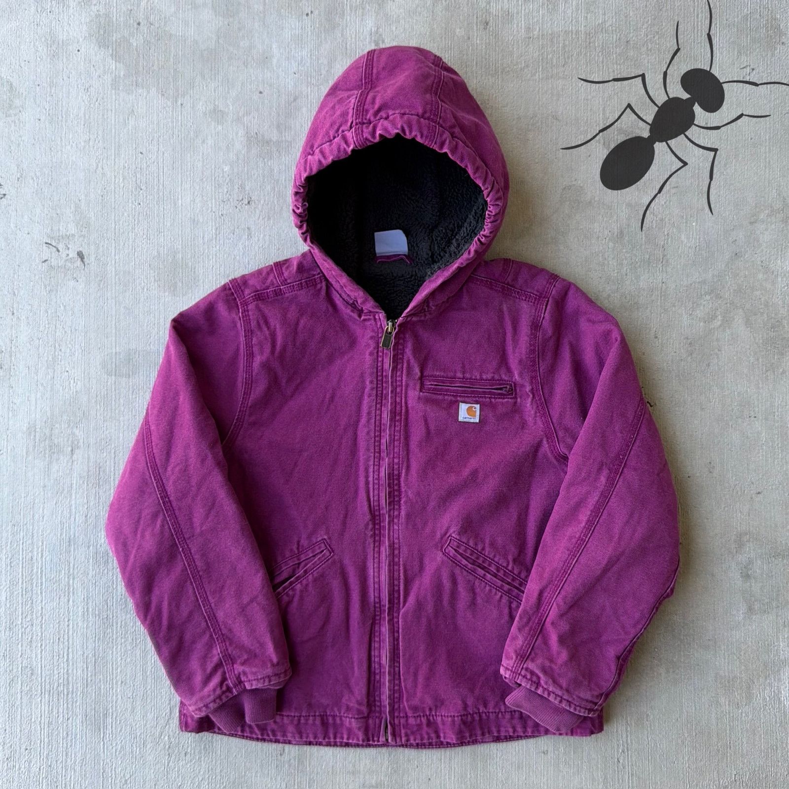 Carhartt × Vintage Carhartt YOUTH purple sierra hooded work wear jacket Size US M / EU 48-50 / 2 - 1 Thumbnail
