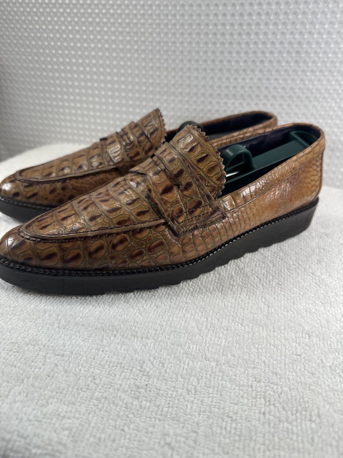 Donald Pliner Donald J Pliner Sport Danisa Croc Embossed Leather Loafers Size US 9 / IT 39 - 1 Thumbnail