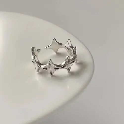 Jewelry Minimalist Irregular Stars Opening Ring Size ONE SIZE - 4 Thumbnail
