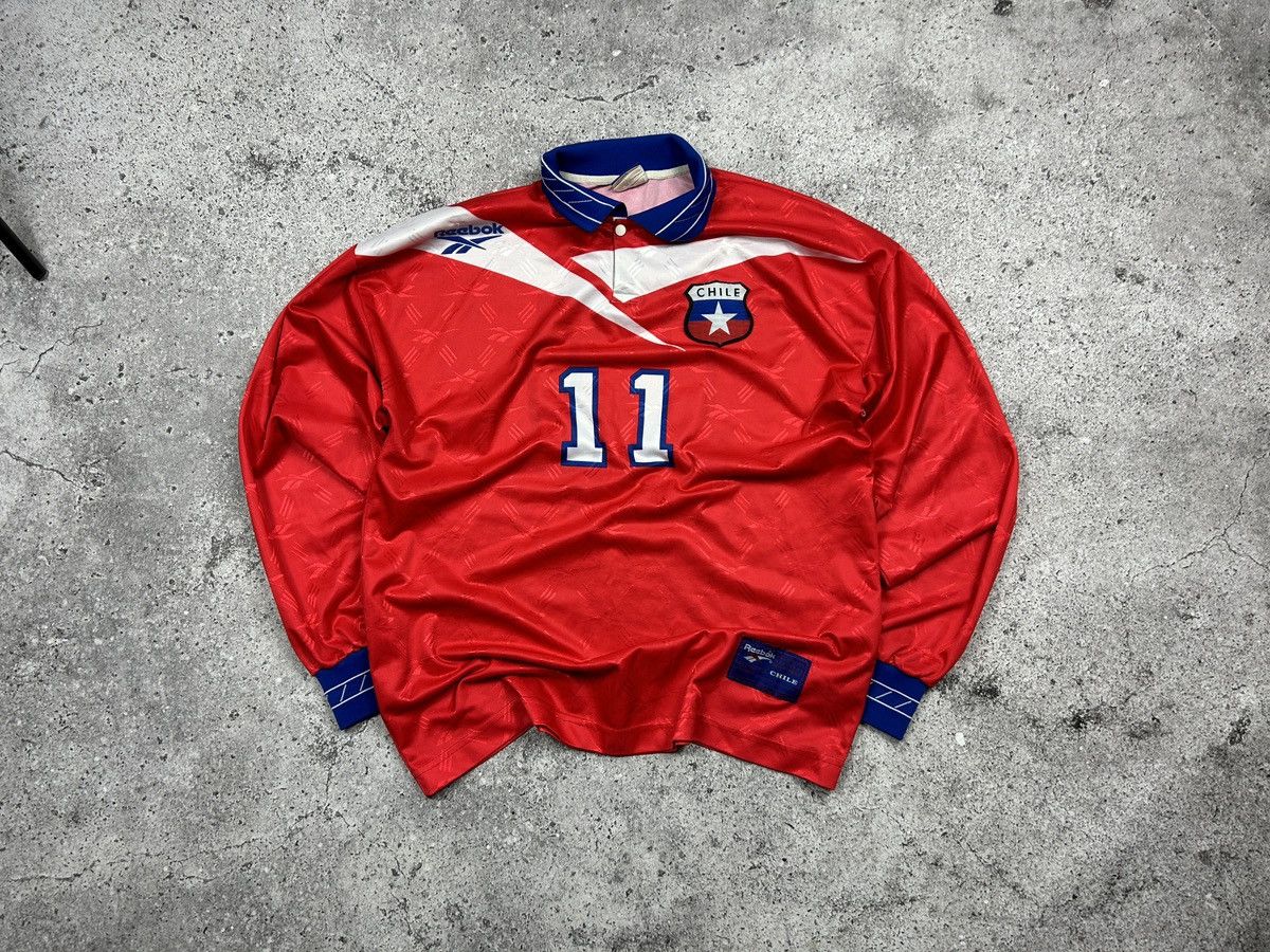 Reebok × Vintage Reebok Chile 1996 Salas Longsleeve Jersey Salas Size US L / EU 52-54 / 3 - 1 Thumbnail
