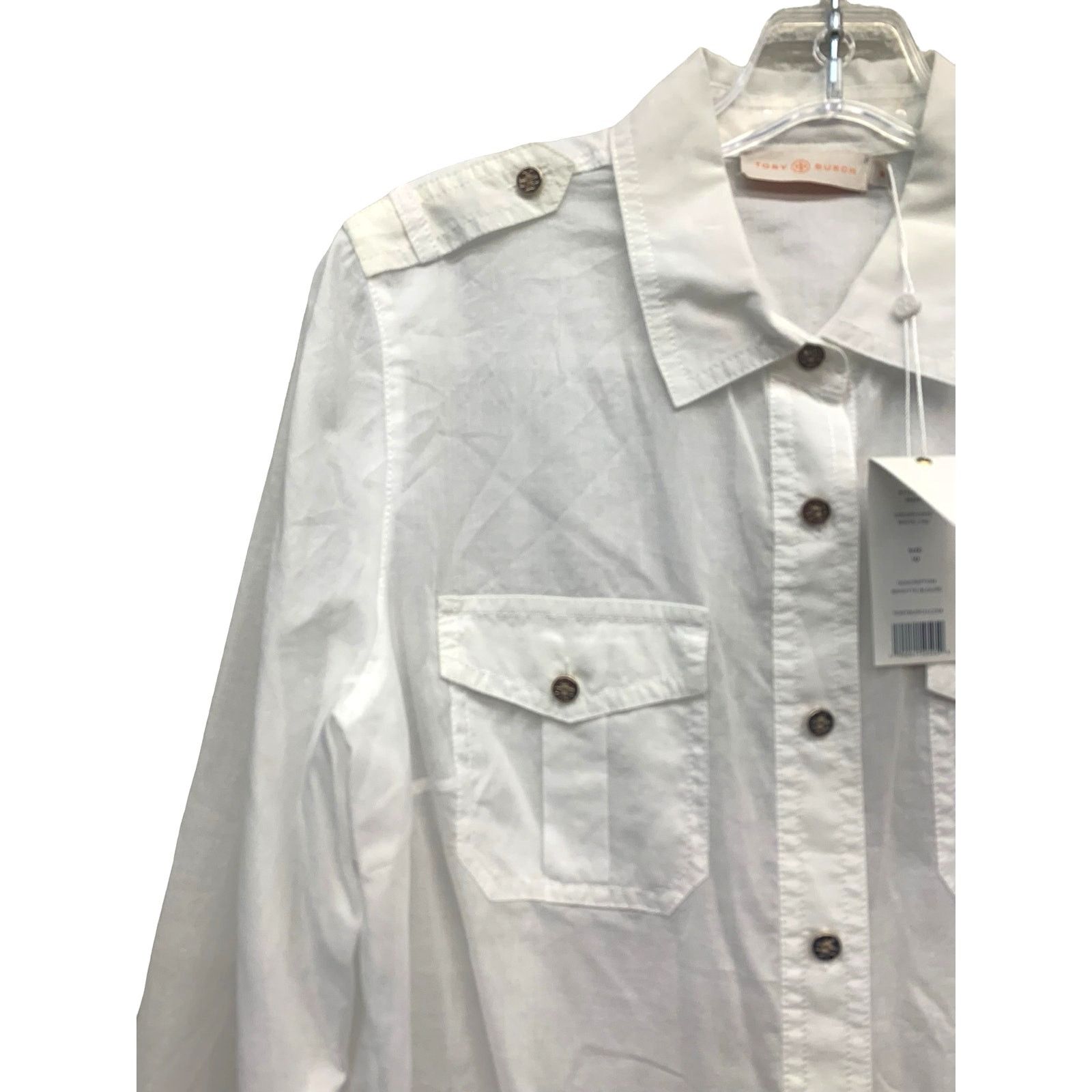 Tory Burch NWT Tory Burch White Button Up Shirt Brigette Shirt sz 10 Size L / US 10 / IT 46 - 6 Thumbnail