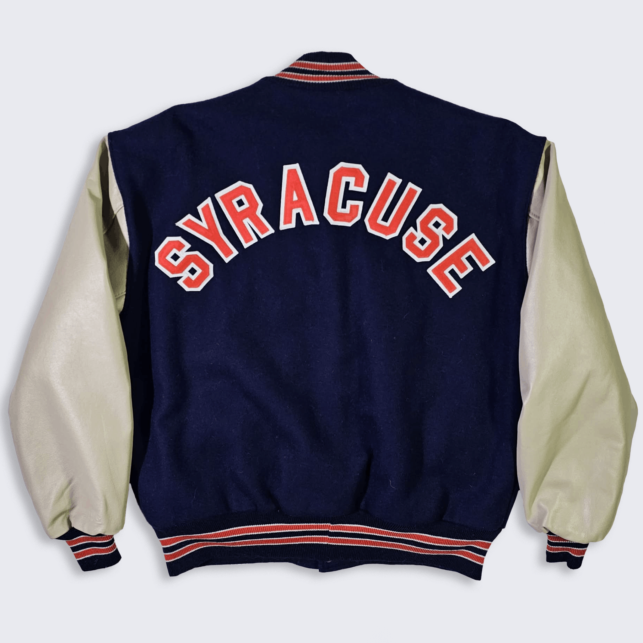 Delong Syracuse Orange Men Vintage 90s DeLong Wool Varsity Jacket Size US XL / EU 56 / 4 - 1 Thumbnail