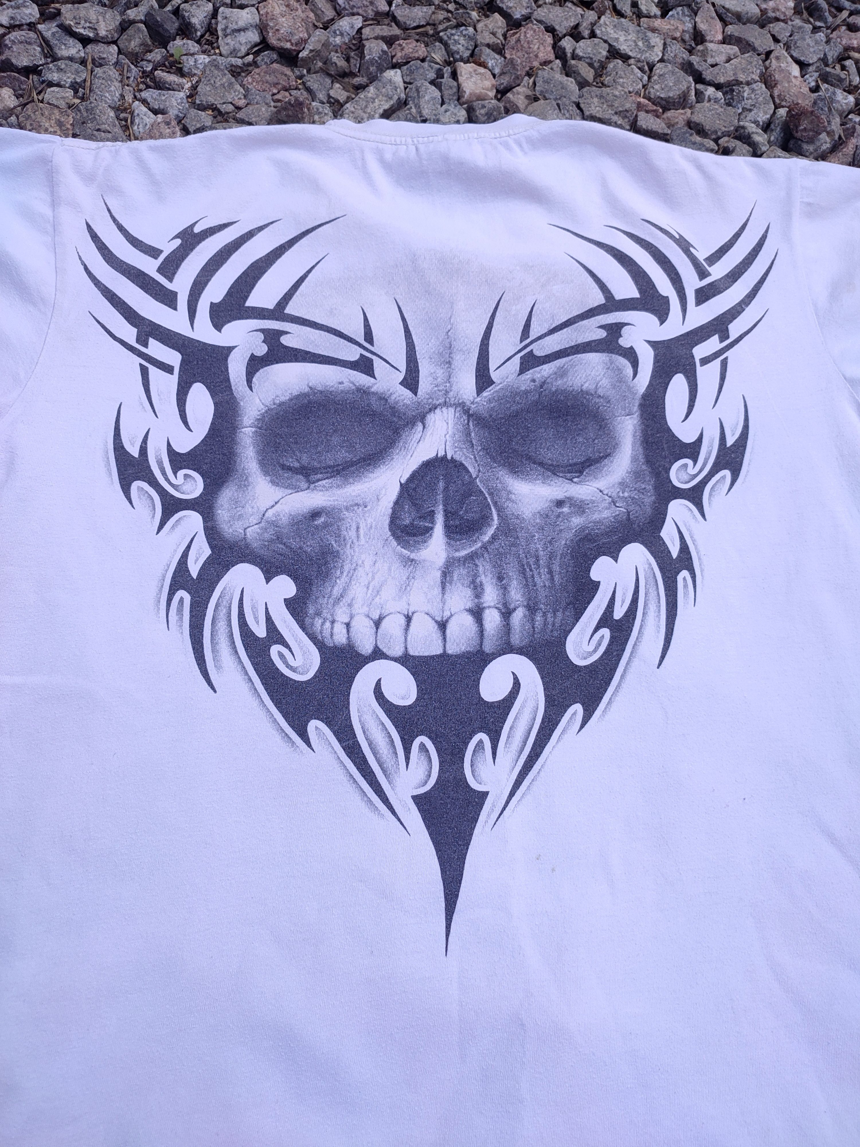 Affliction 💀Vintage Skull tattoo spiral metal t-shirt Size US M / EU 48-50 / 2 - 1 Thumbnail