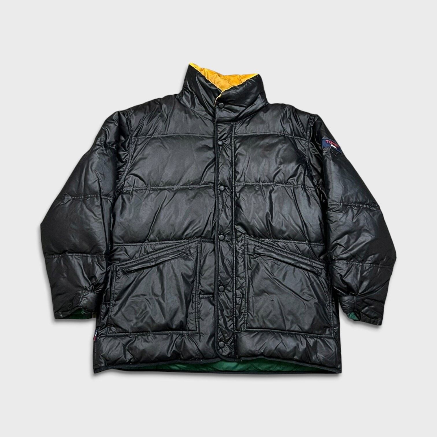 Tommy Hilfiger × Vintage Tommy Hilfiger Jacket Mens Large Black Zip Puffer Down Coat Size US L / EU 52-54 / 3 - 1 Thumbnail