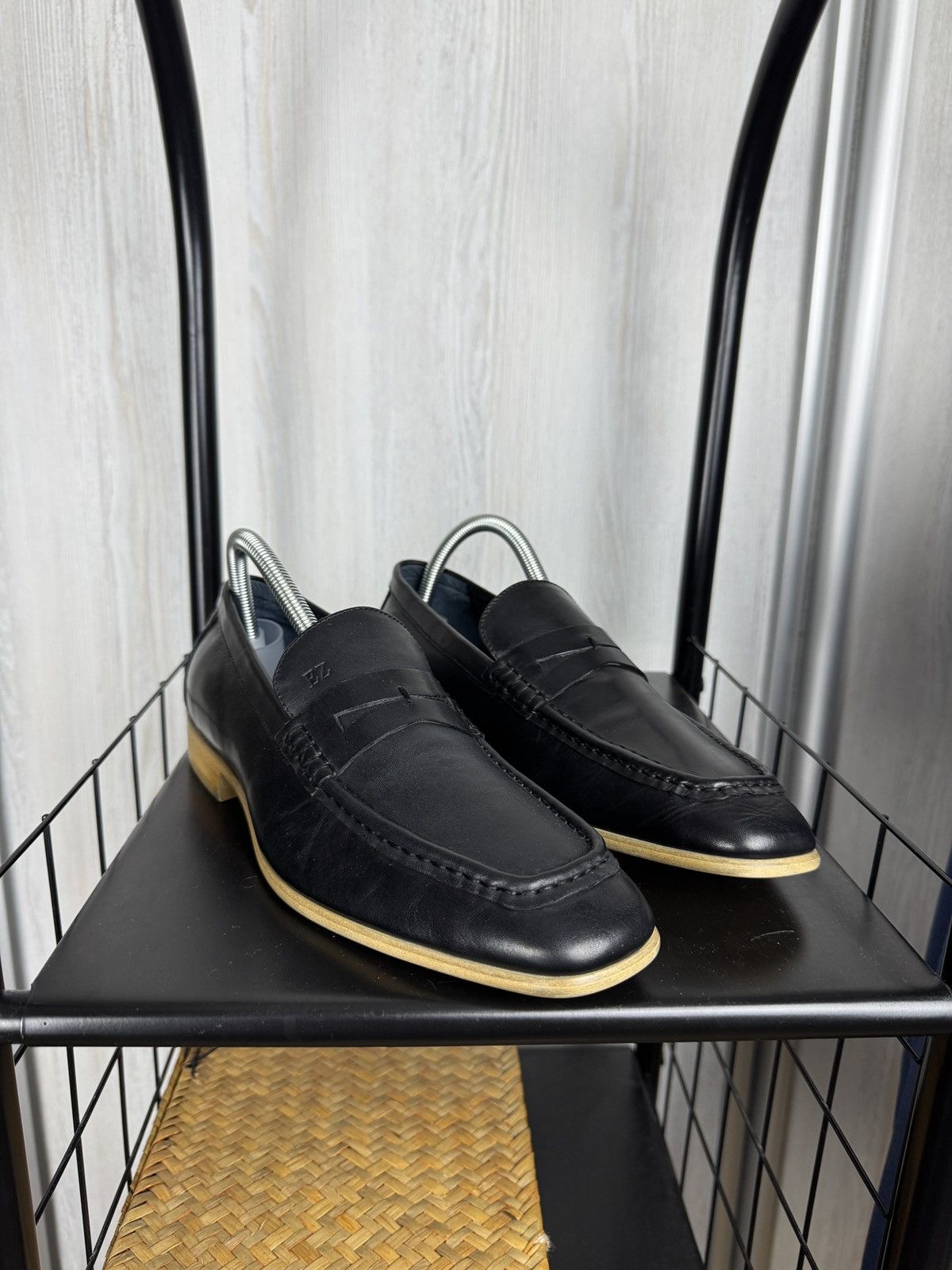 Ermenegildo Zegna Ermenegildo Zegna black leather good year moccasins loafers Size US 7 / EU 40 - 5 Thumbnail