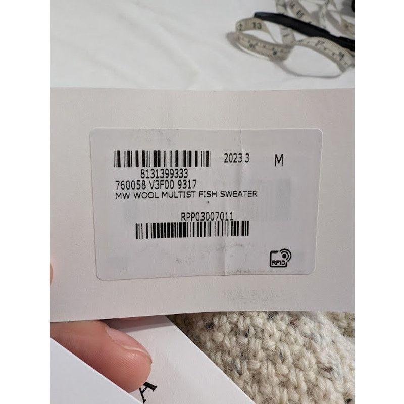 Bottega Veneta o1rshd1 MW Wool Multist Fish Sweater in Dove Size US M / EU 48-50 / 2 - 18 Thumbnail