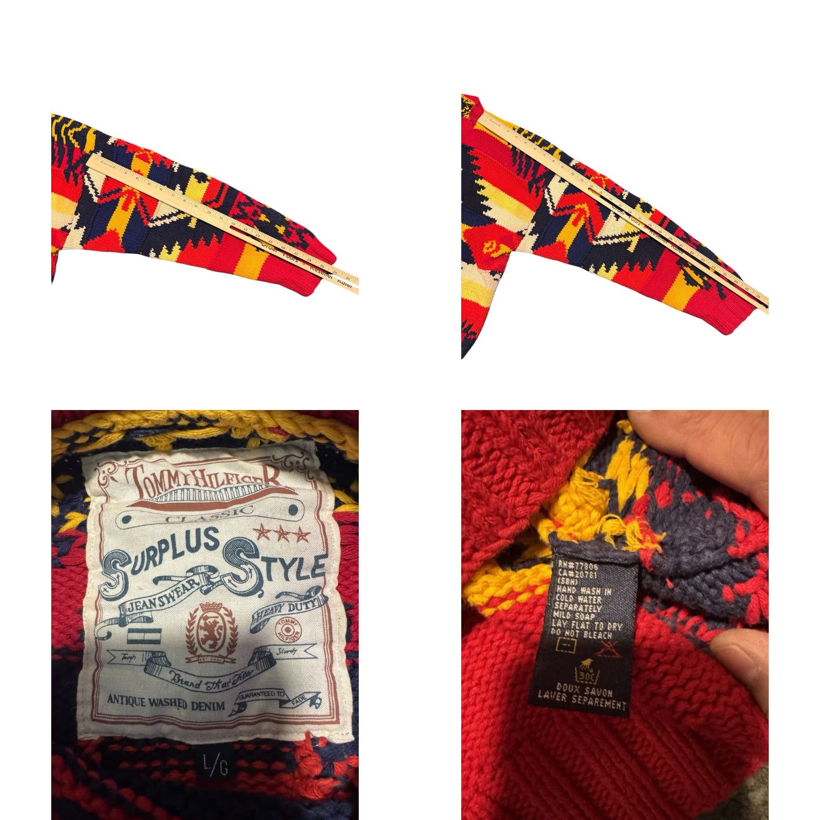 Tommy Hilfiger VINTAGE Tommy Hilfiger Classic Surplus Style Aztec Print Pullover Sweater L Rare Mens Size US L / EU 52-54 / 3 - 10 Thumbnail