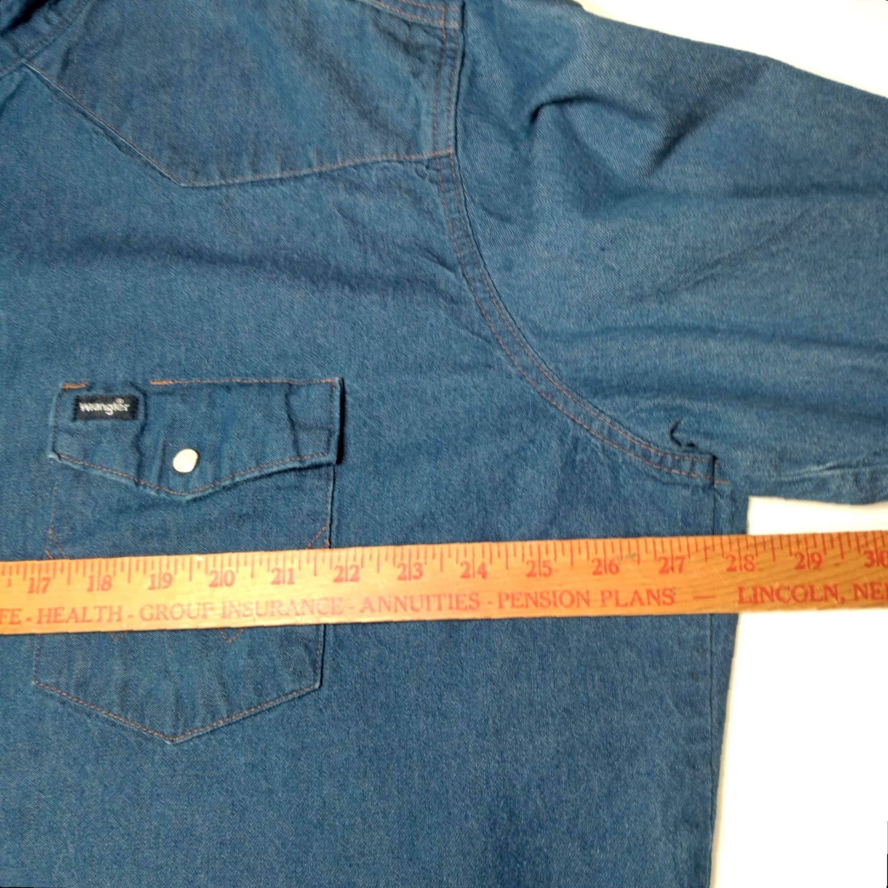 Wrangler Wrangler Denim Pearl Snap Shirt Men 2XT Tall Blue Long Sleeve Ranch Cowboy Rodeo Shirt Size US XXL / EU 58 / 5 - 4 Thumbnail