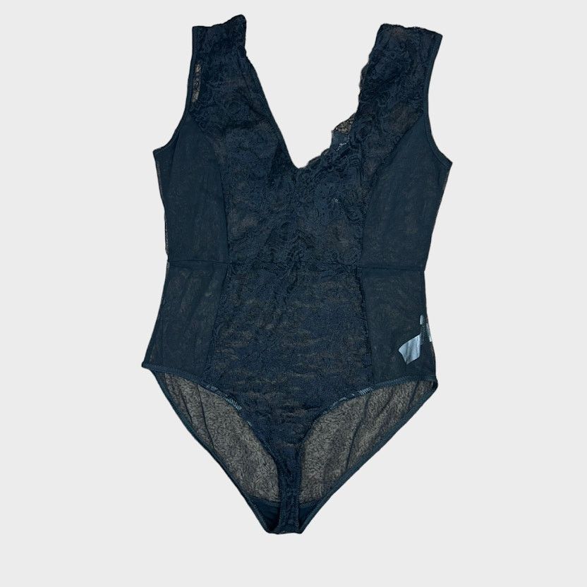 Nasty Gal Nasty Gal | Lace & Mesh Mix Plunge Bodysuit | Large NWT Size L / US 10 / IT 46 - 4 Thumbnail
