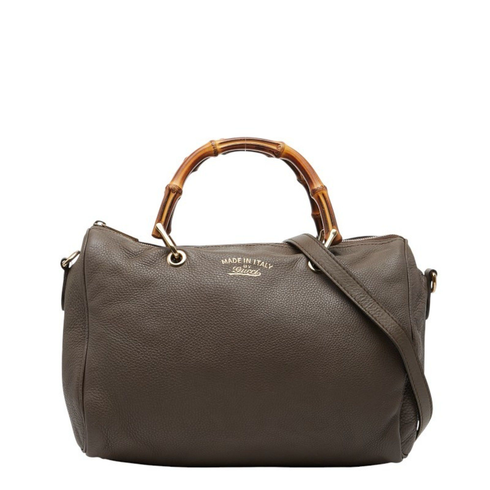 Gucci Bamboo Handbag/Shoulder Bag 2WAY 353124 Brown Leather Women's GUCCI