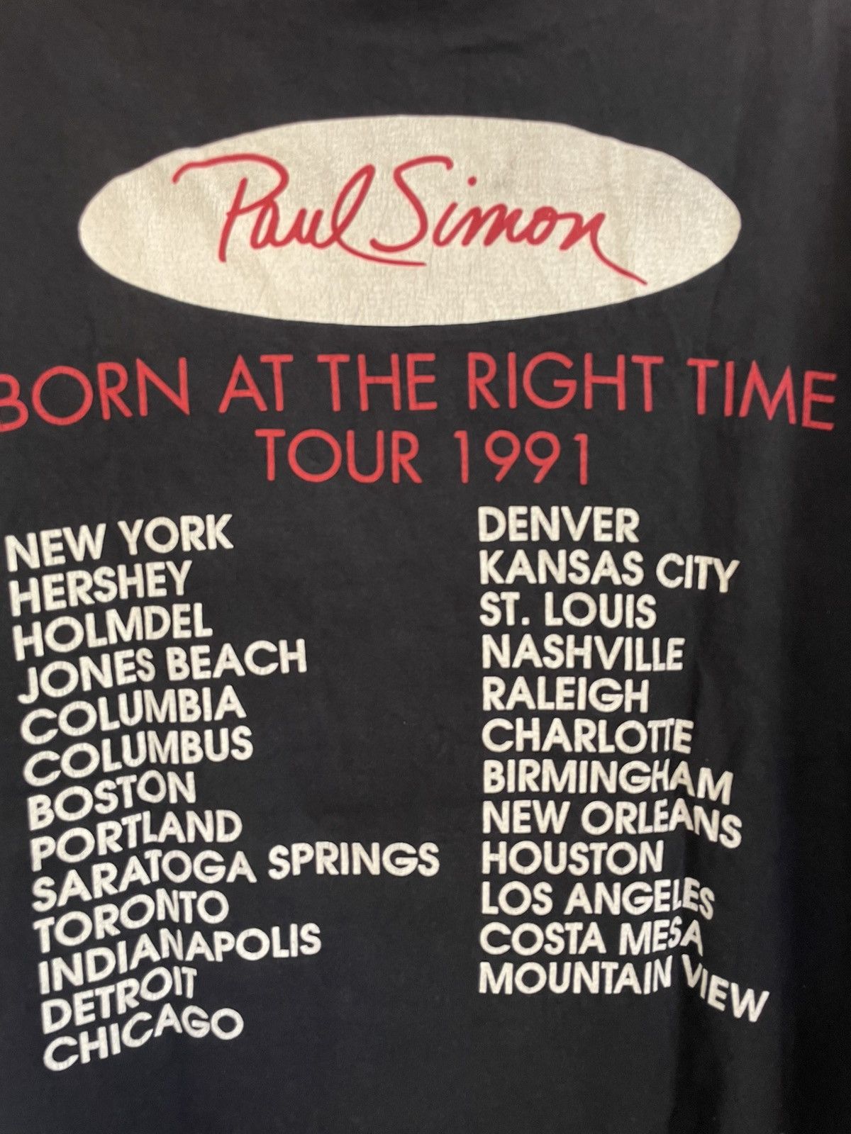Band Tees Vintage 90s Paul Simon Born At The Right Time Tour t shirt Size US XL / EU 56 / 4 - 4 Thumbnail